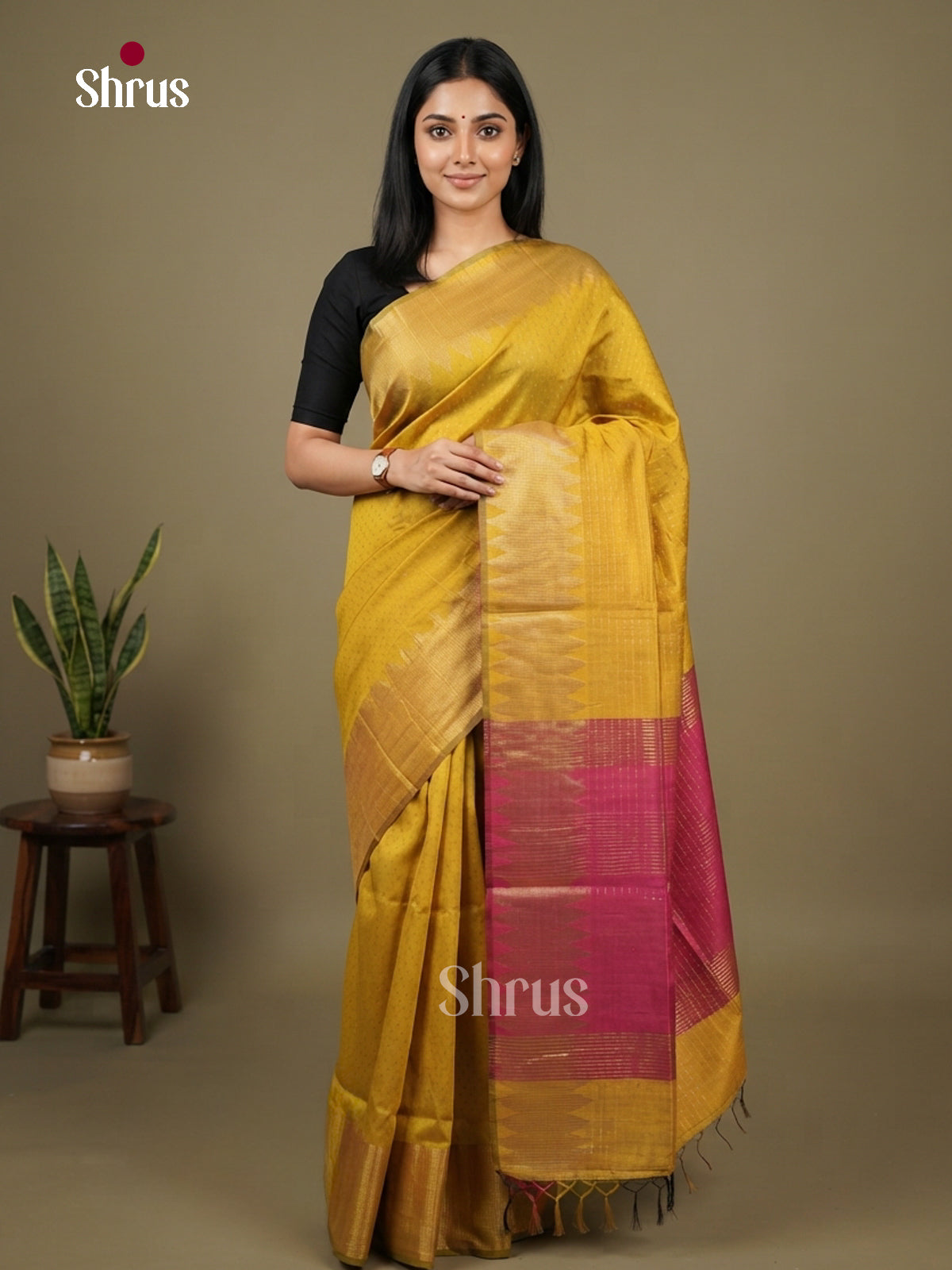 Semi Rawsilk Saree - EFS20406 - Shop on Shrus.com
