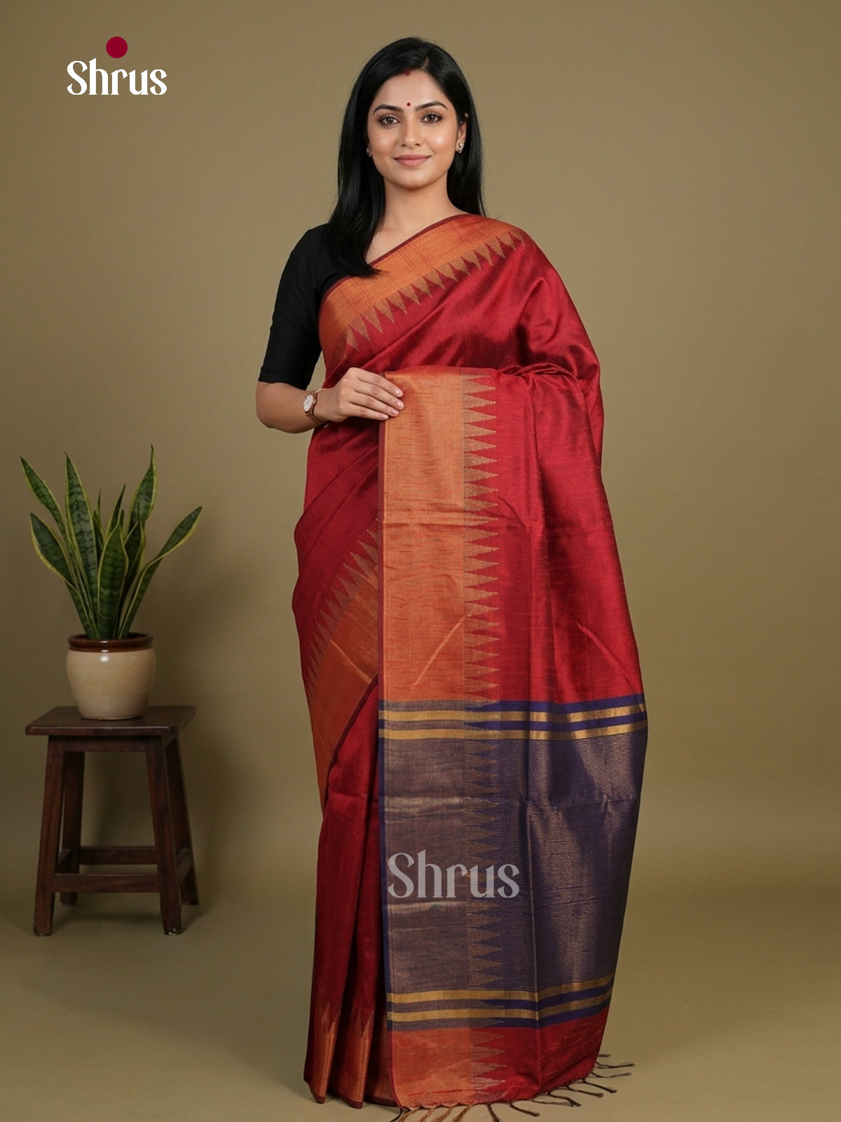 Semi Rawsilk Saree - EFS20435 - Shop on Shrus.com
