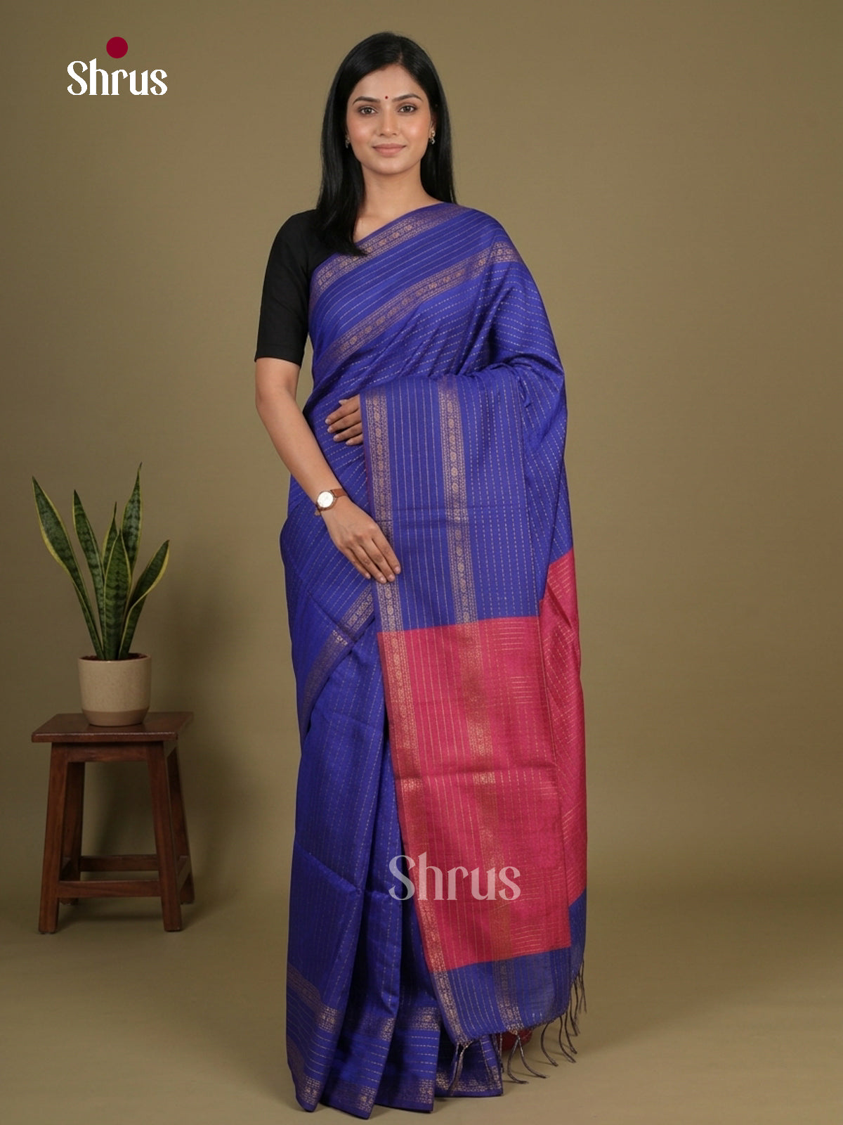 Semi Rawsilk Saree - EFS20446 - Shop on Shrus.com