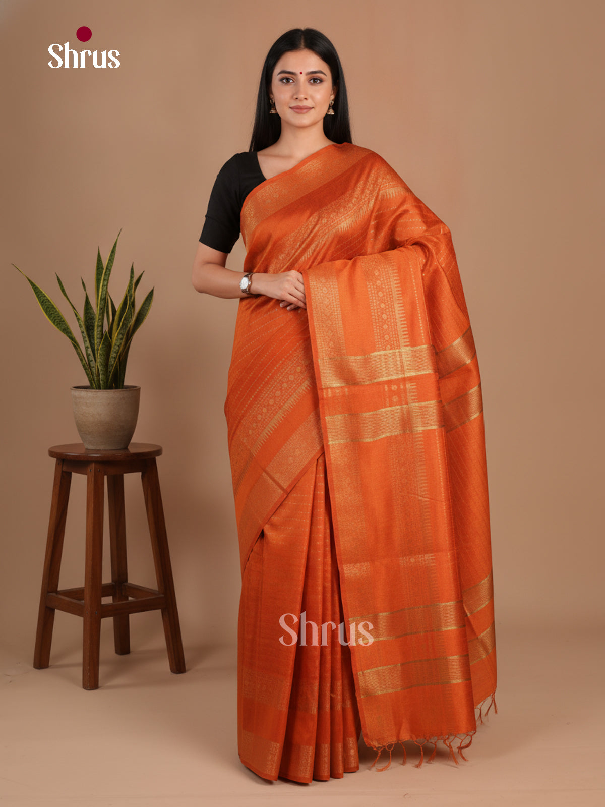 Semi Rawsilk Saree - EFS20459 - Shop on Shrus.com