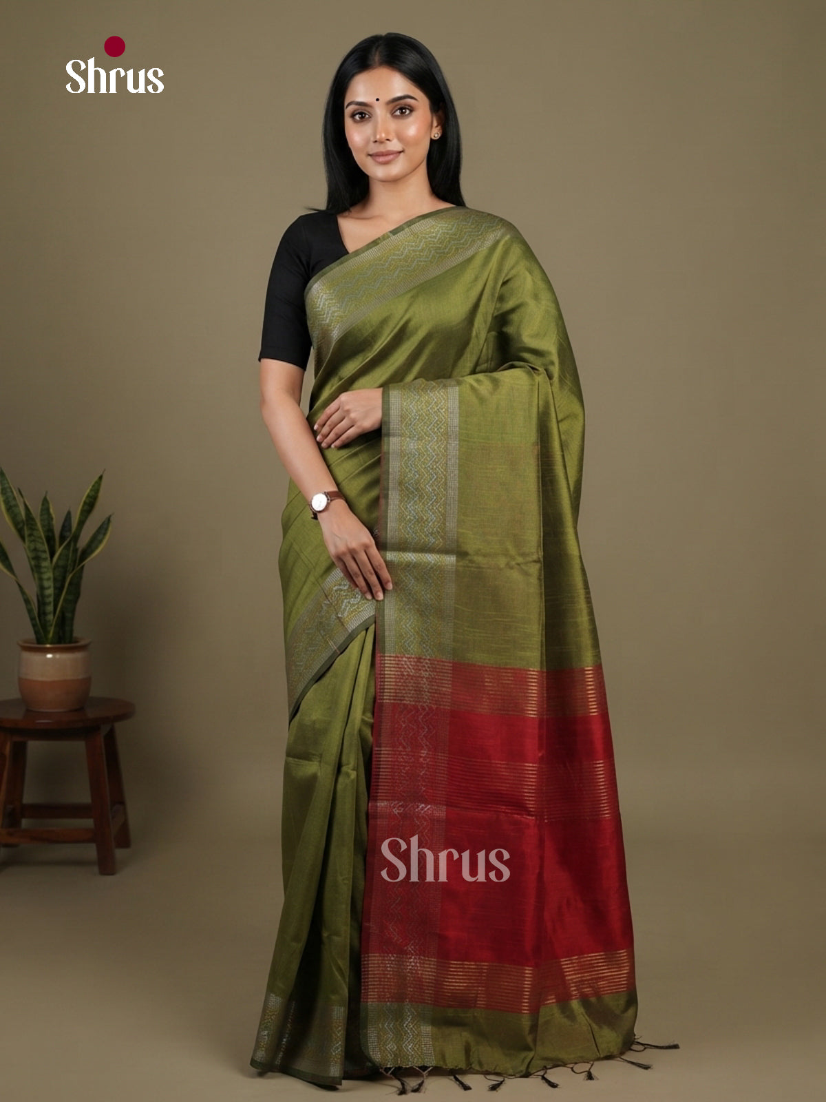 Semi Rawsilk Saree - EFS20472 - Shop on Shrus.com