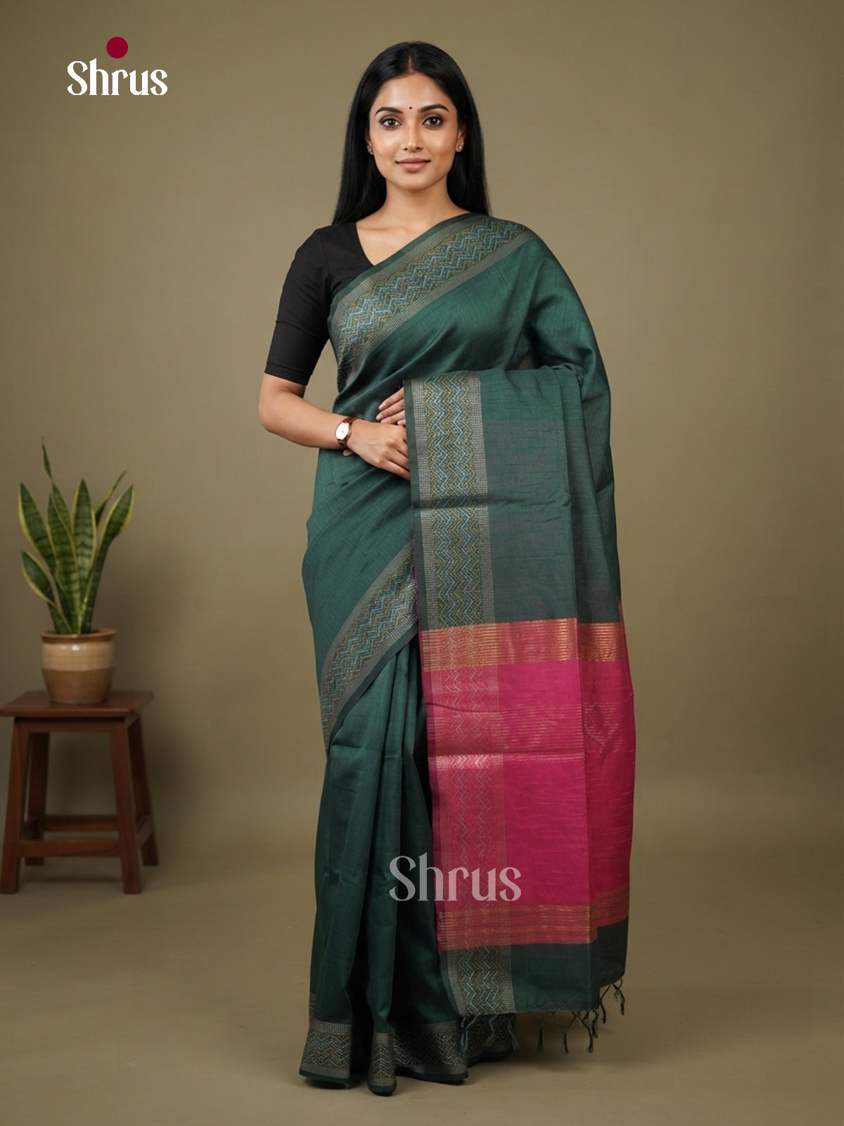 Semi Rawsilk Saree - EFS20480 - Shop on Shrus.com