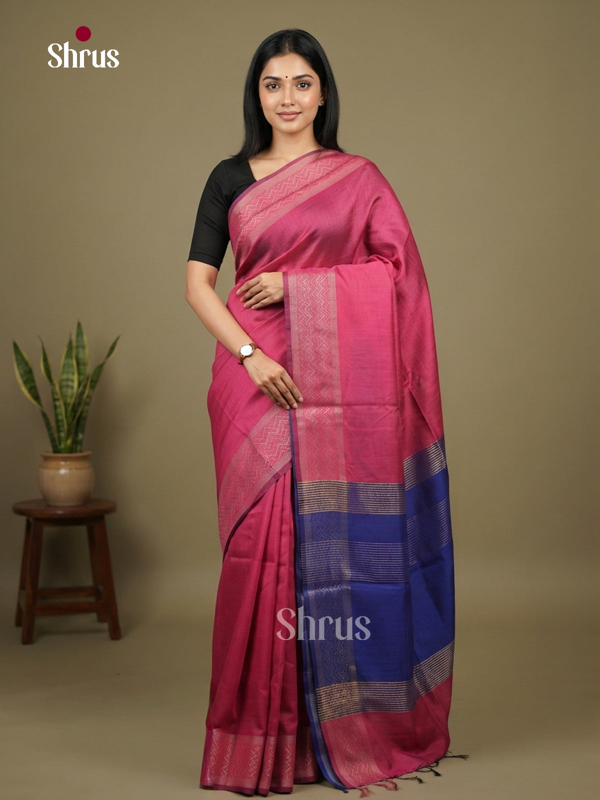 Semi Rawsilk Saree - EFS20482 - Shop on Shrus.com