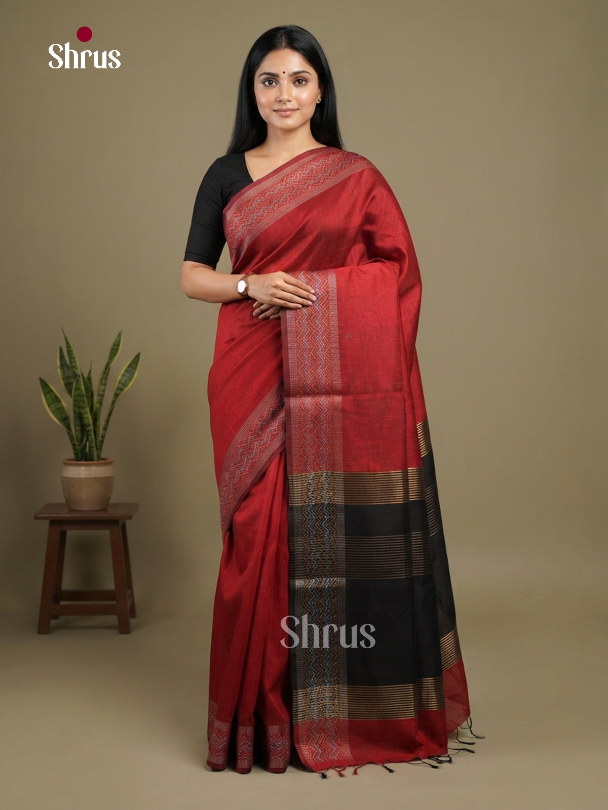 Semi Rawsilk Saree - EFS20485 - Shop on Shrus.com