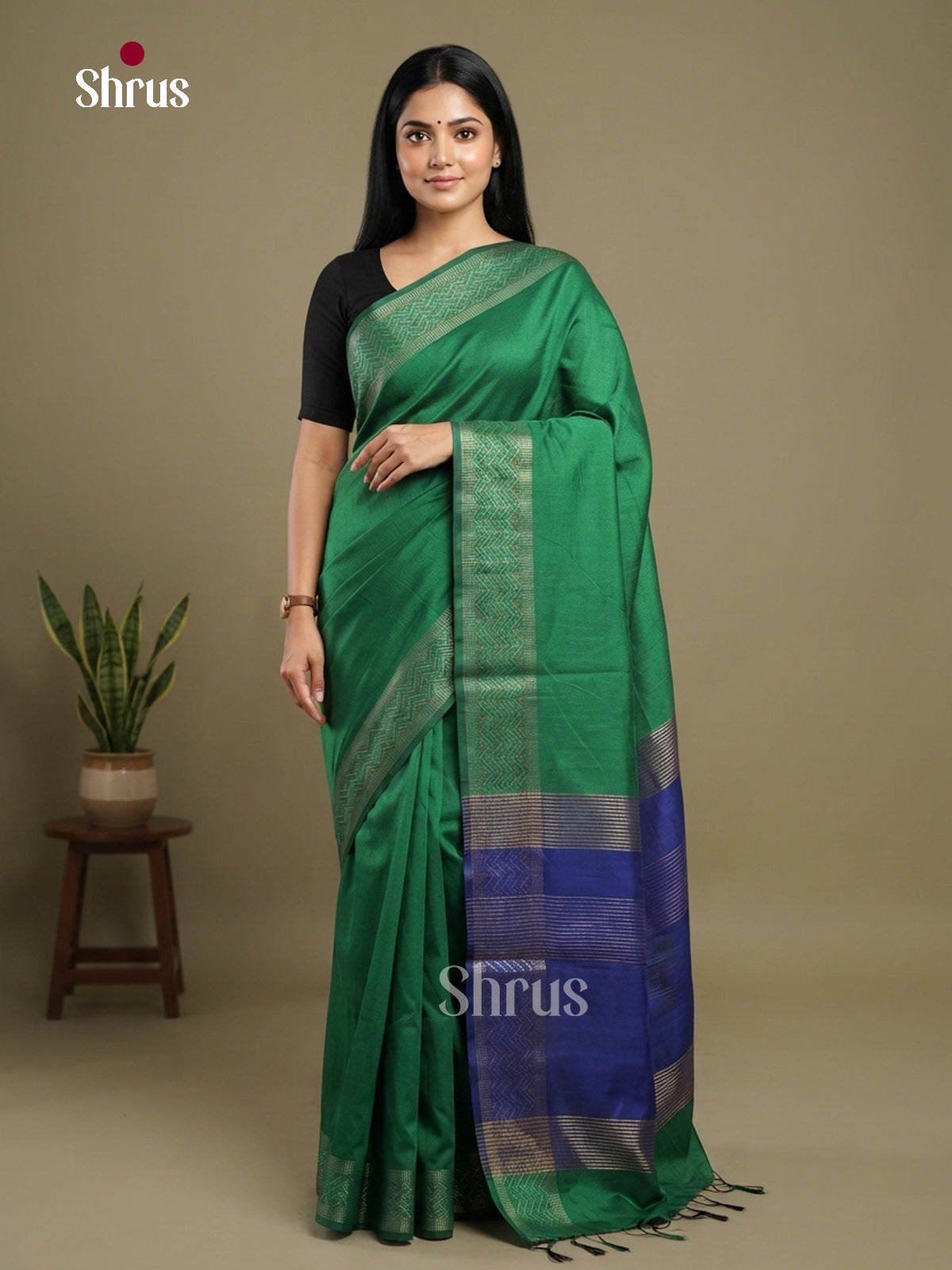 Semi Rawsilk Saree - EFS20487 - Shop on Shrus.com