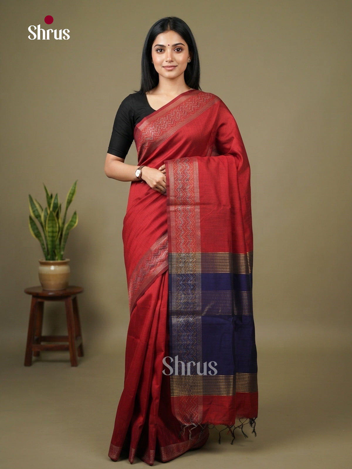 Semi Rawsilk Saree - EFS20490 - Shop on Shrus.com