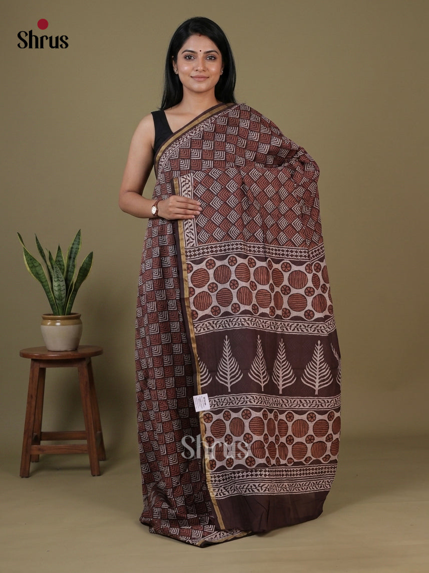 Chanderi Saree - EFS22149 - Shop on Shrus.com
