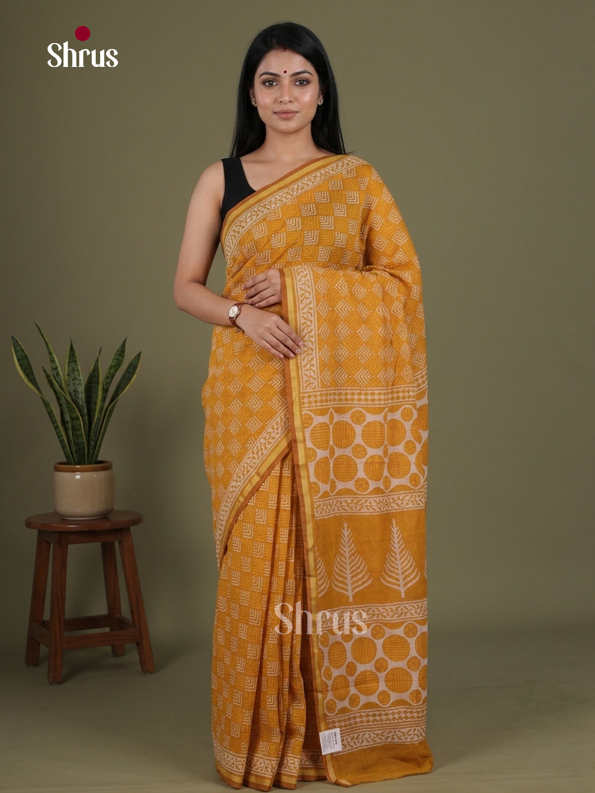 Chanderi Saree - EFS22155 - Shop on Shrus.com