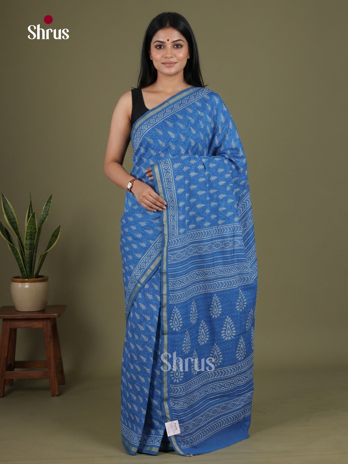 Chanderi Saree - EFS22156 - Shop on Shrus.com