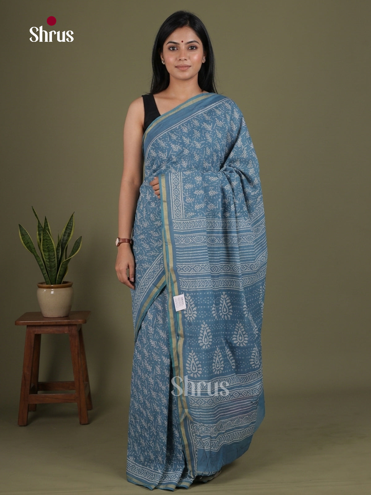 Chanderi Saree - EFS22161 - Shop on Shrus.com