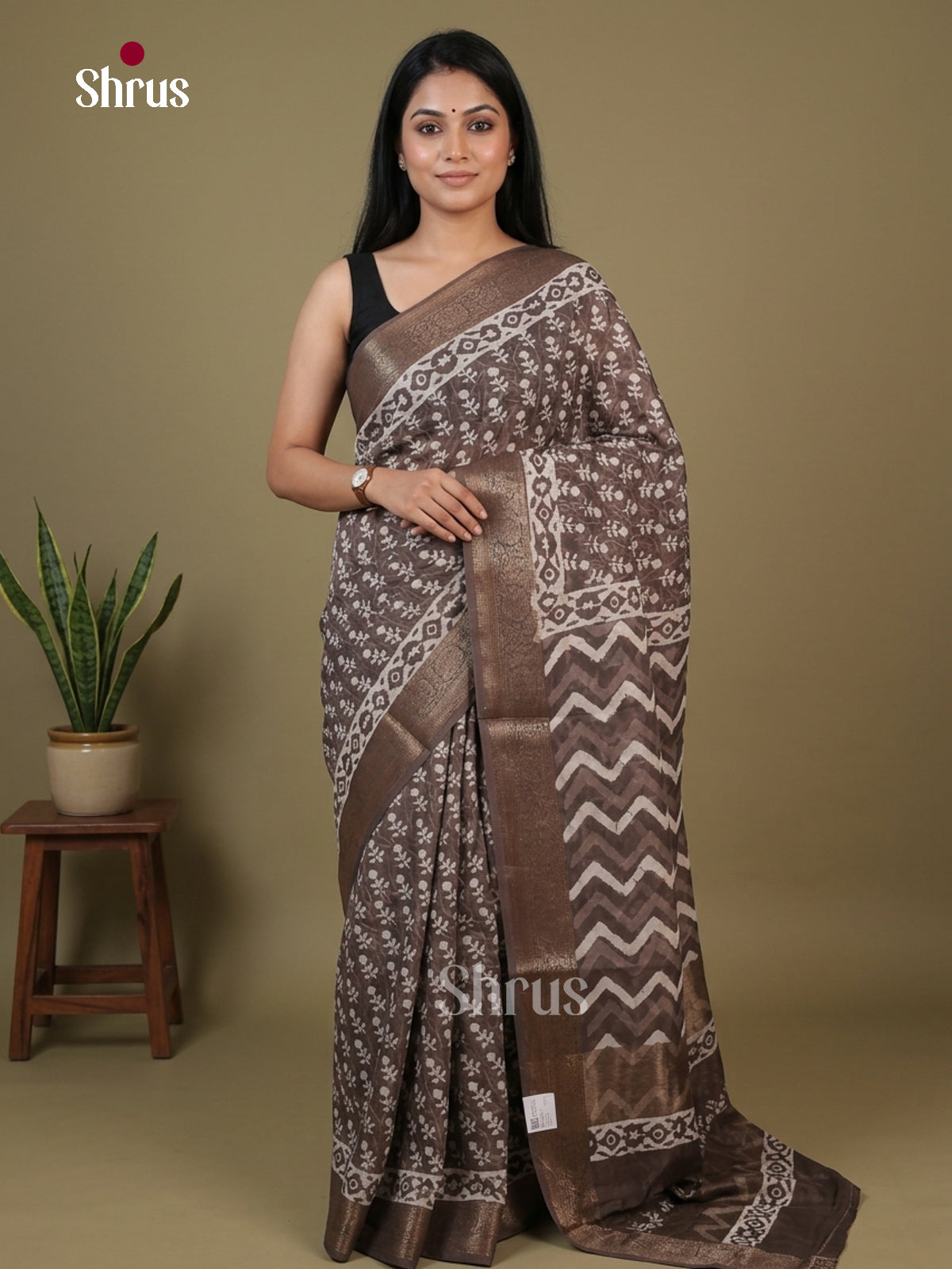 Kashish Grey - Chanderi Saree - EFS23105