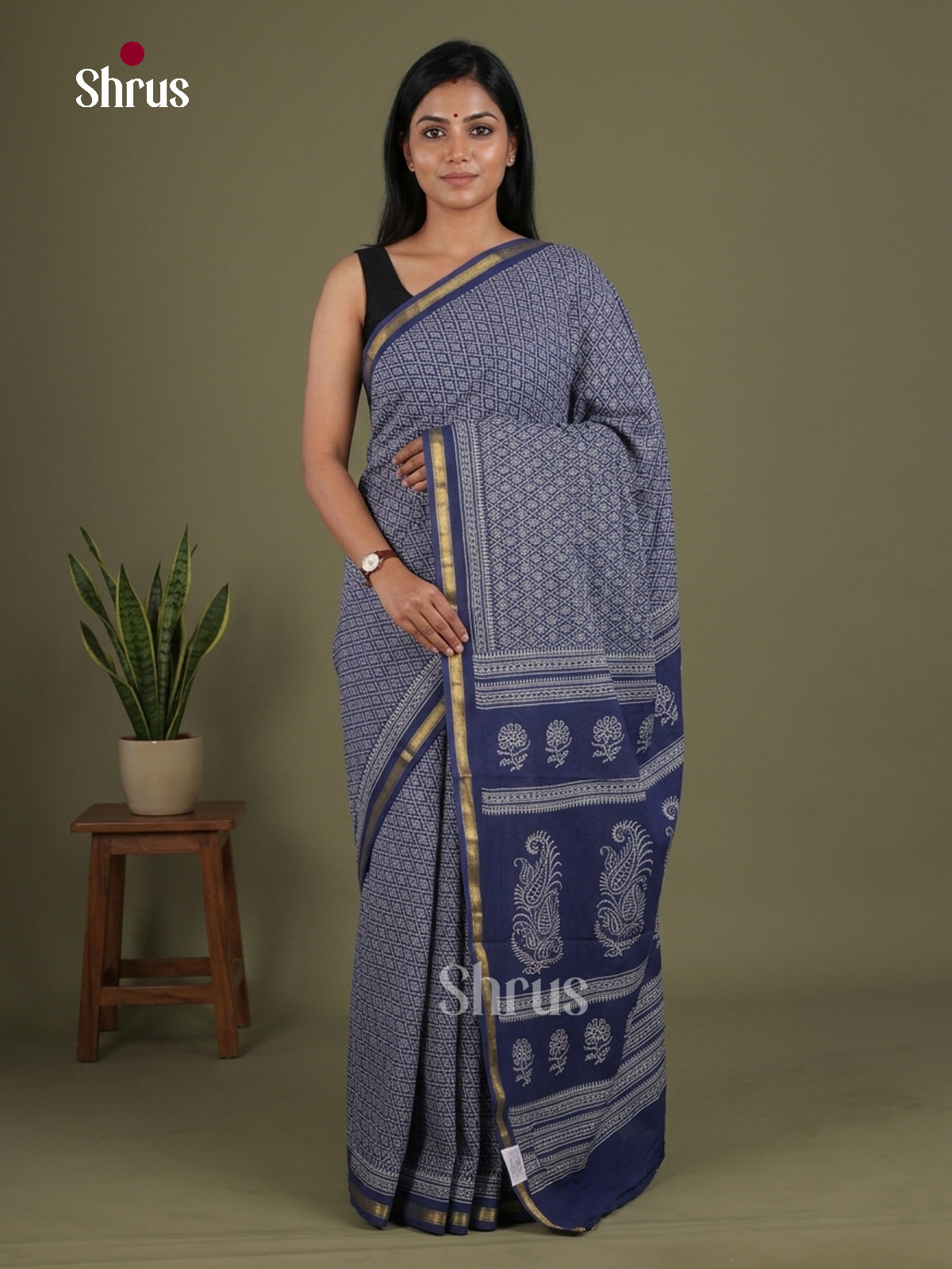 Chanderi Saree - EFS23151 - Shop on Shrus.com