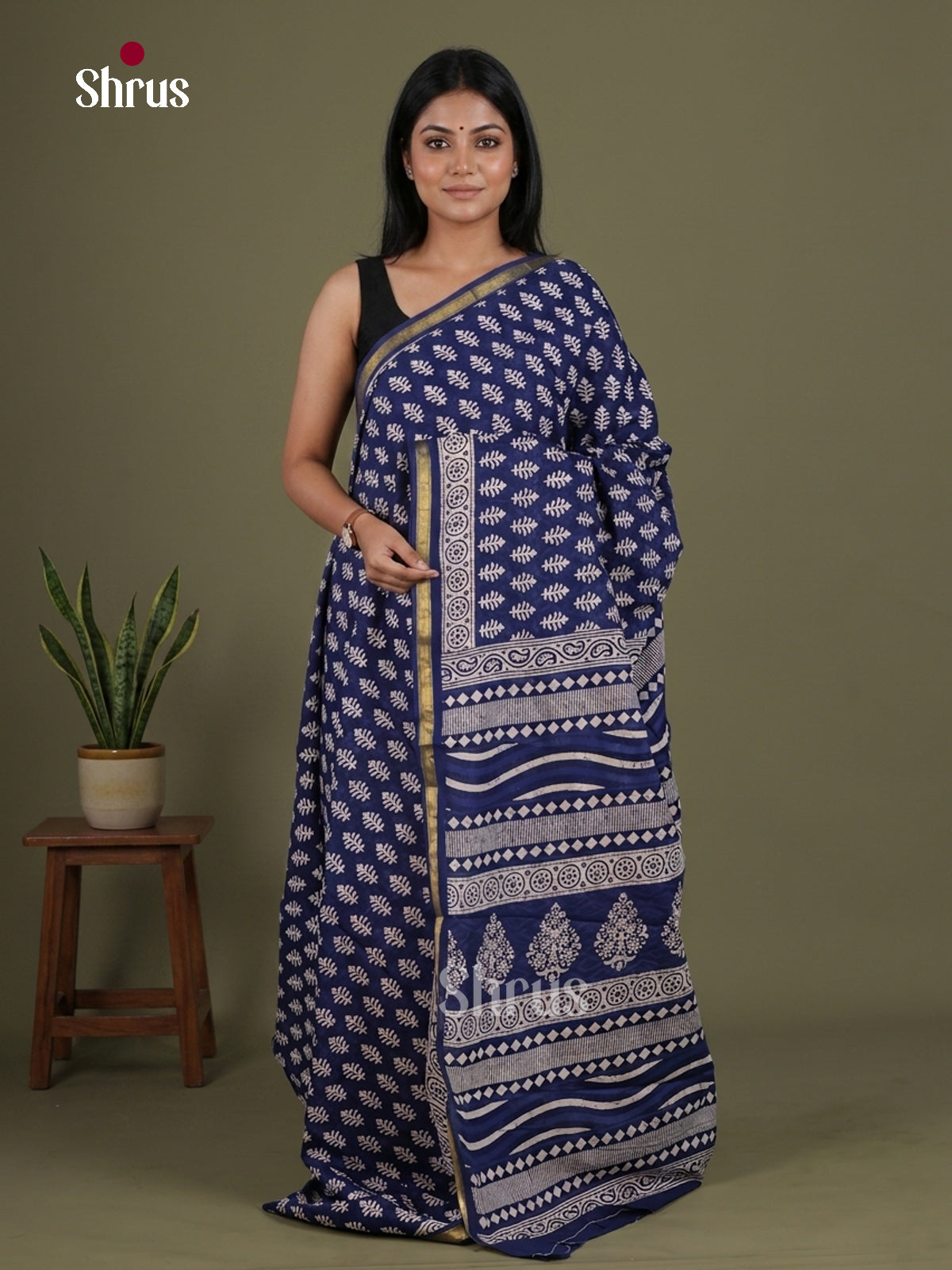 Blue - Chanderi Saree