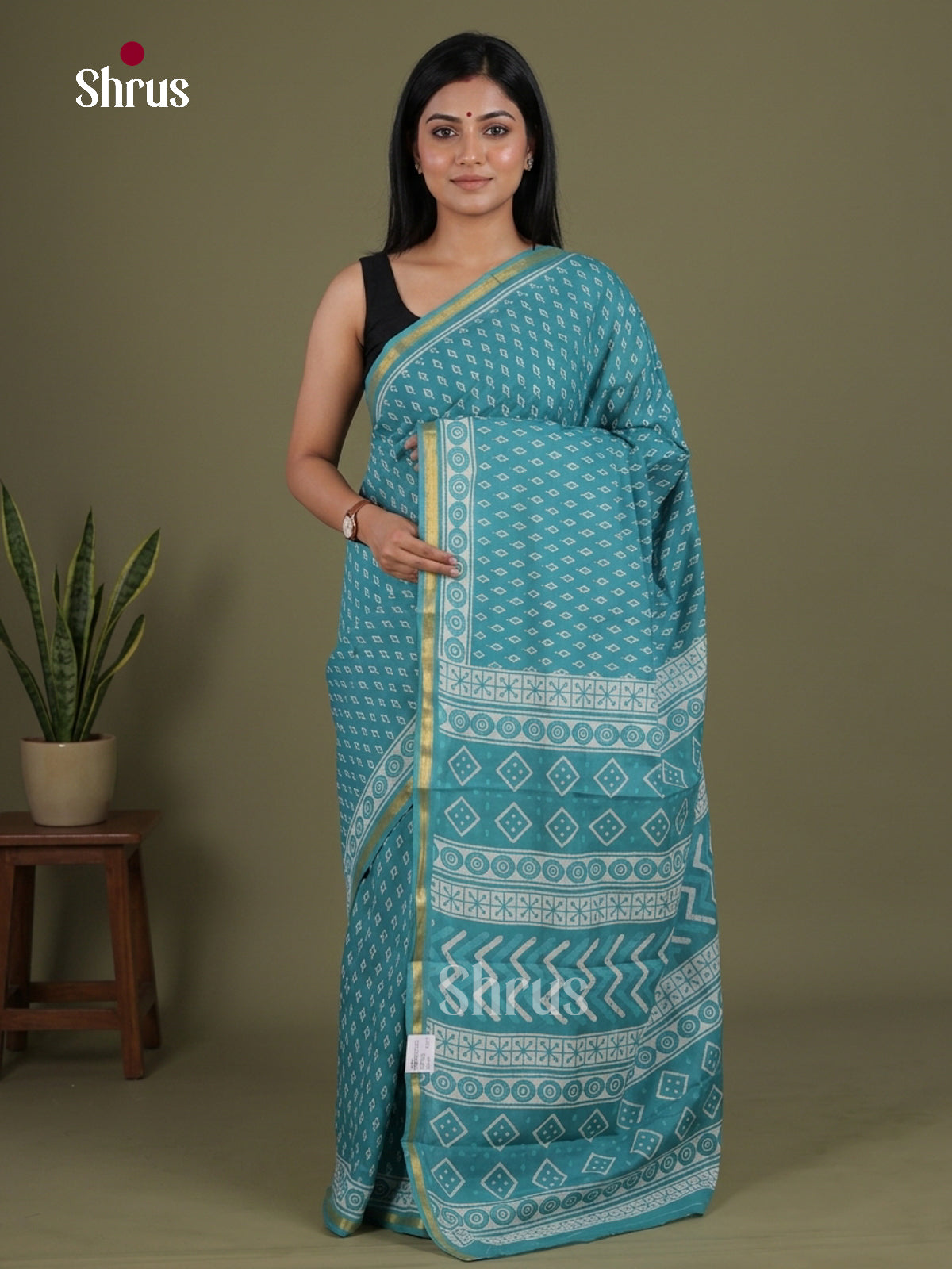 Chanderi Saree - EFS23158 - Shop on Shrus.com