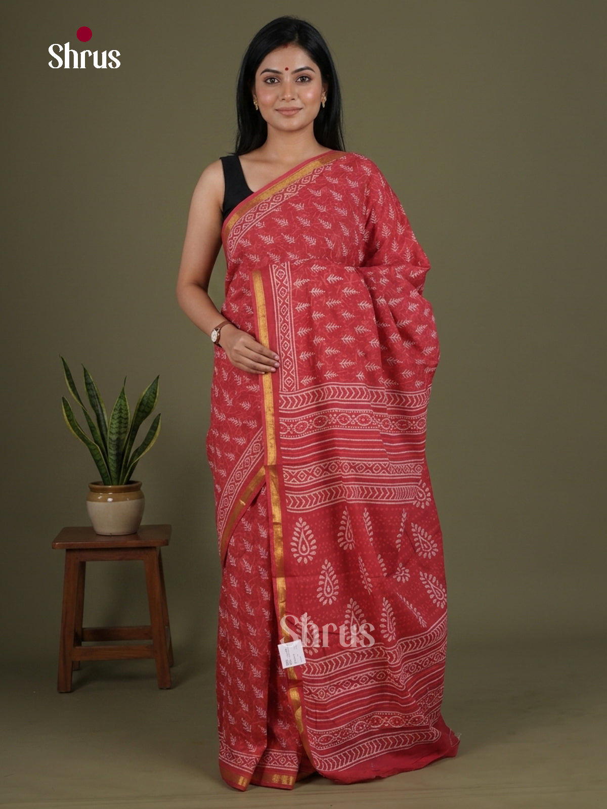 Chanderi Saree - EFS23160 - Shop on Shrus.com