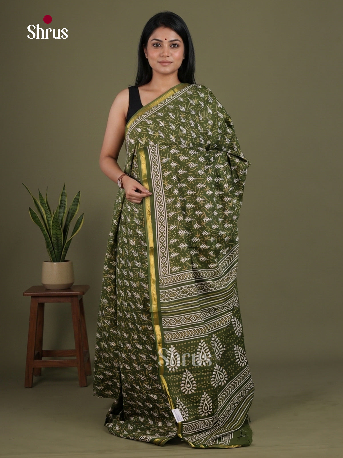 Chanderi Saree - EFS23162 - Shop on Shrus.com