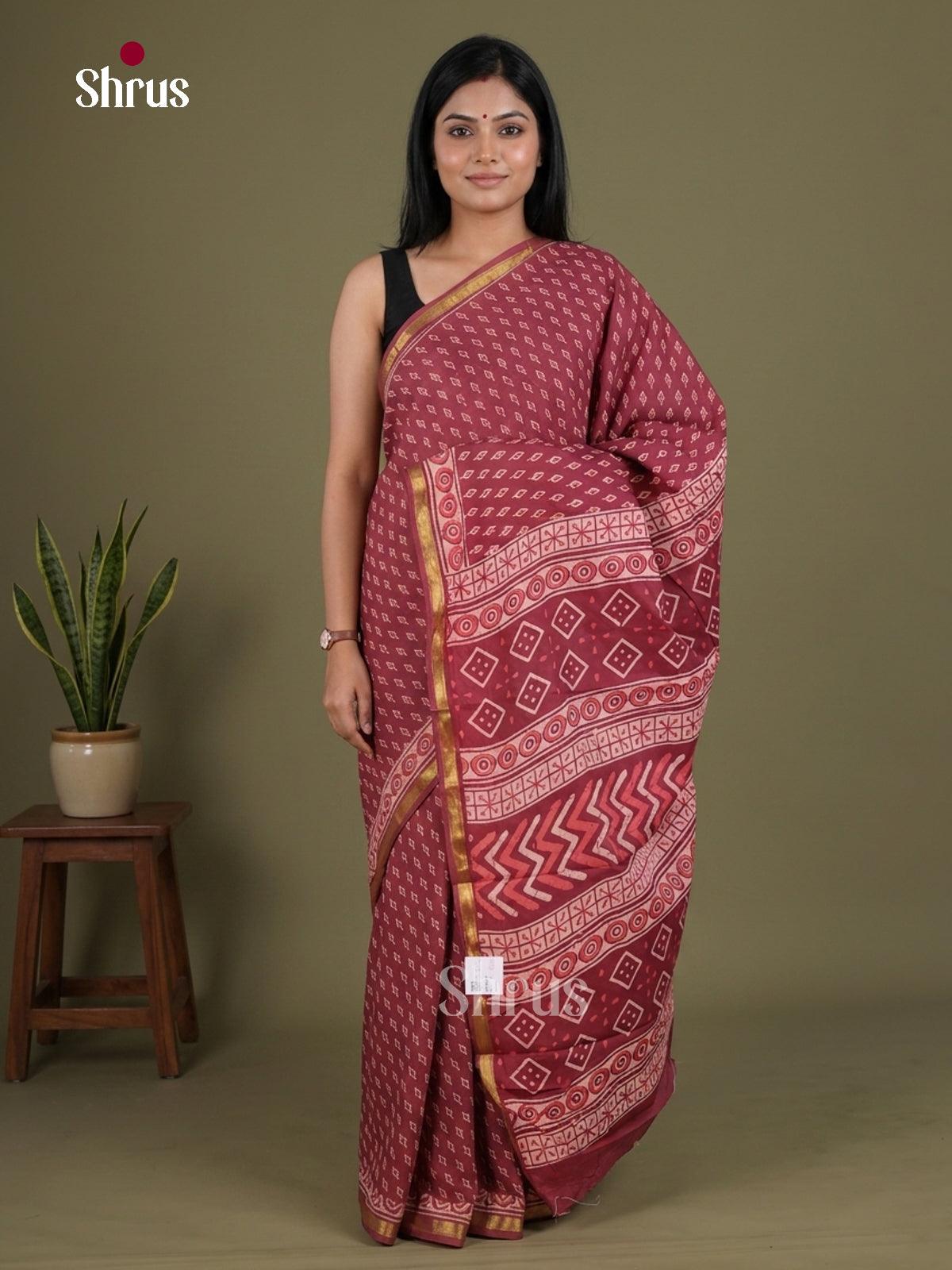 Chanderi Saree - EFS23165 - Shop on Shrus.com