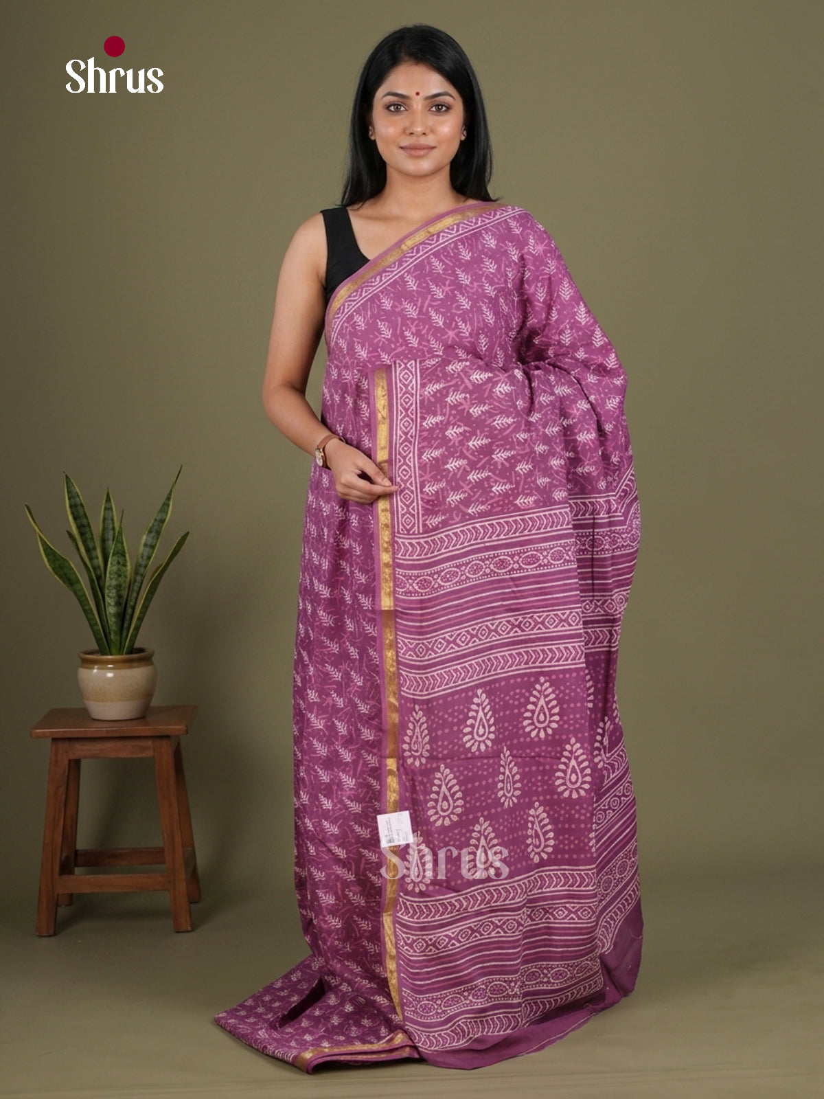 Chanderi Saree - EFS23170 - Shop on Shrus.com