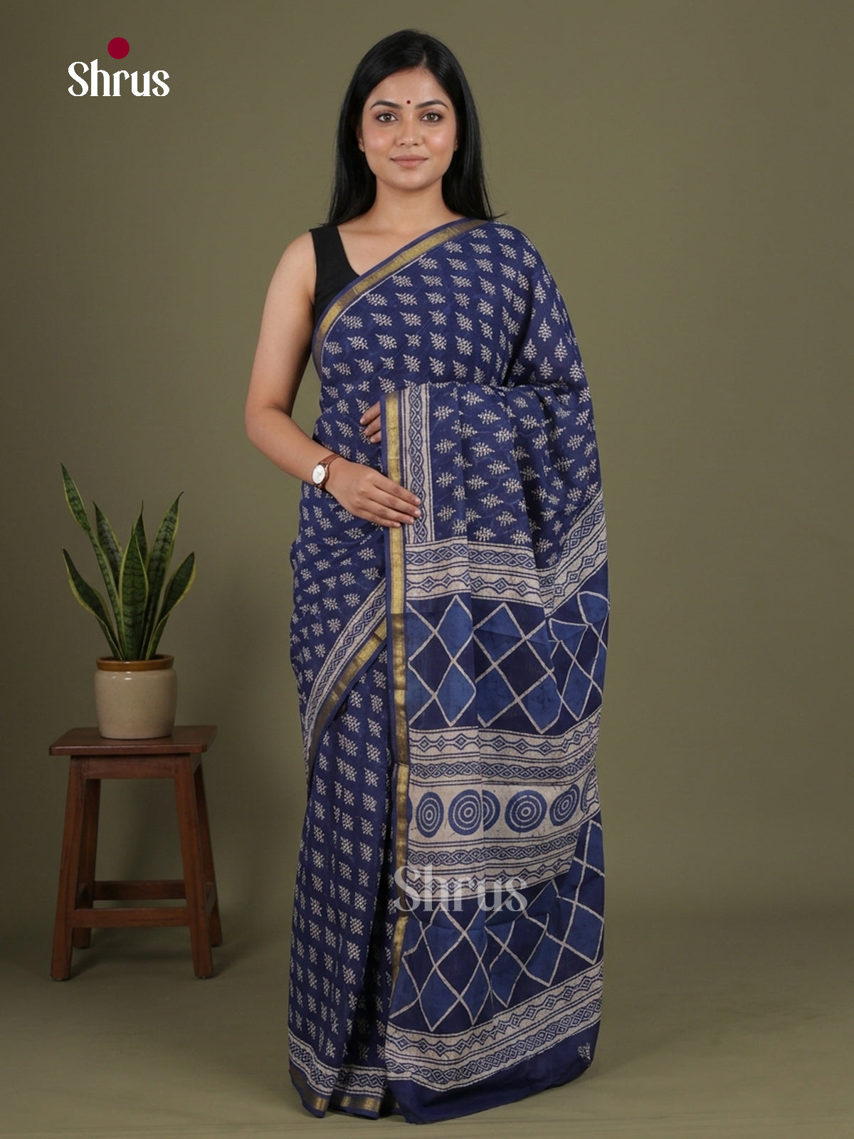 Chanderi Saree - EFS23183 - Shop on Shrus.com