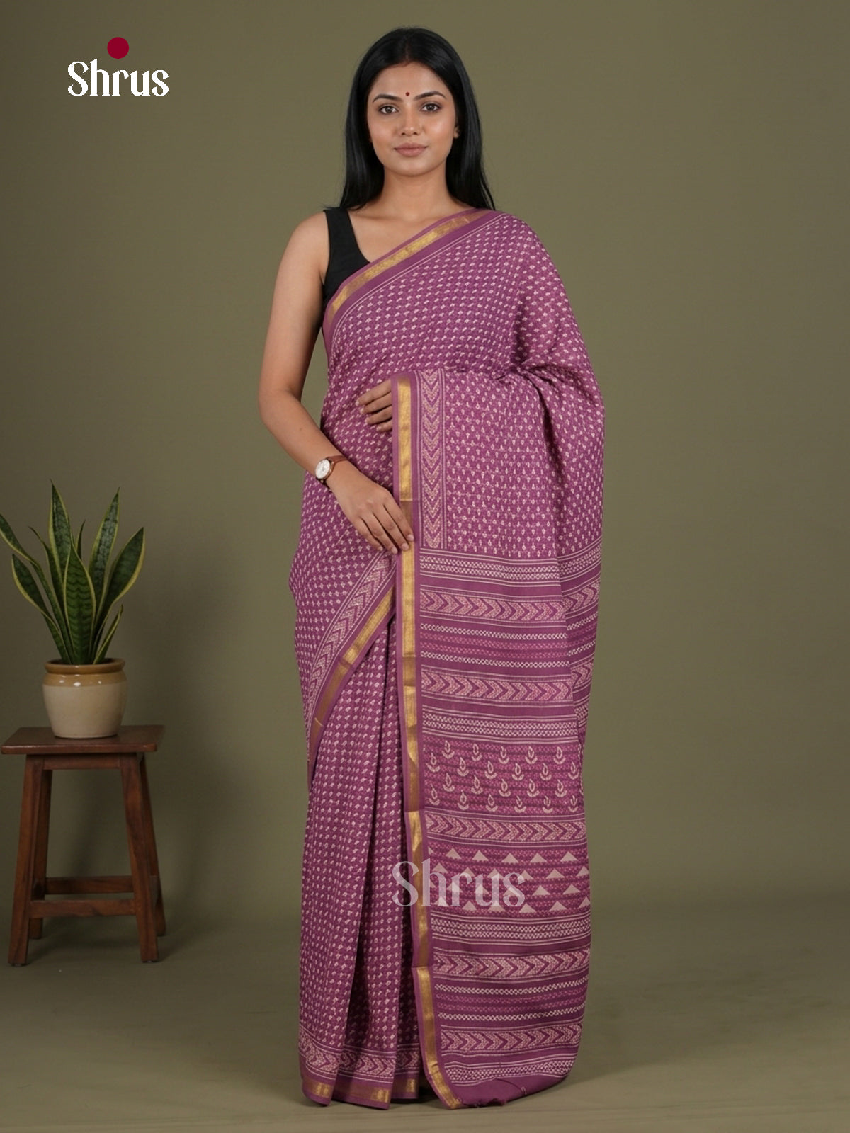 Chanderi Saree - EFS23184 - Shop on Shrus.com