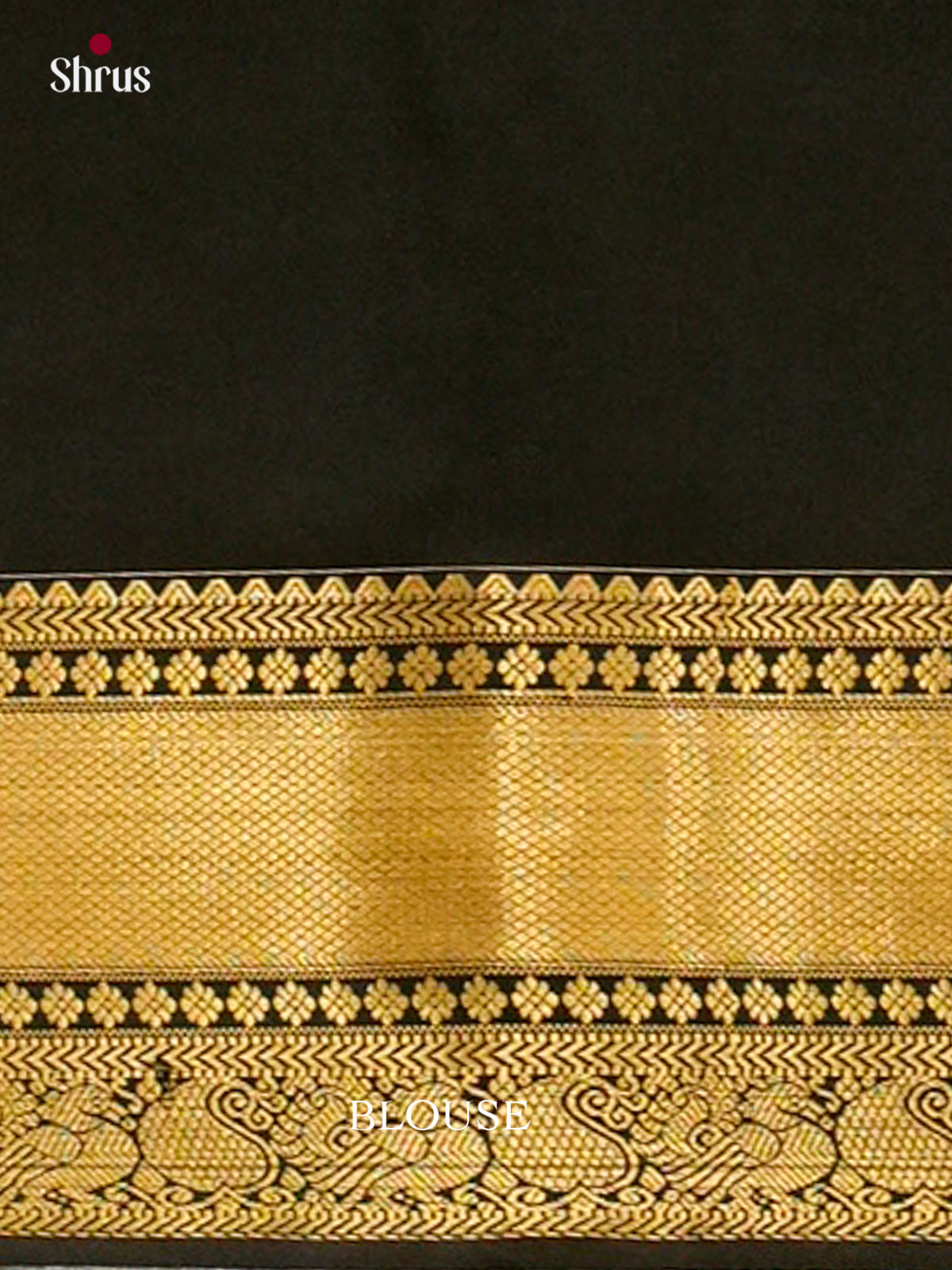 Olive Green Soft Silk Saree with Thilagam Buttas | Black Contrast Border