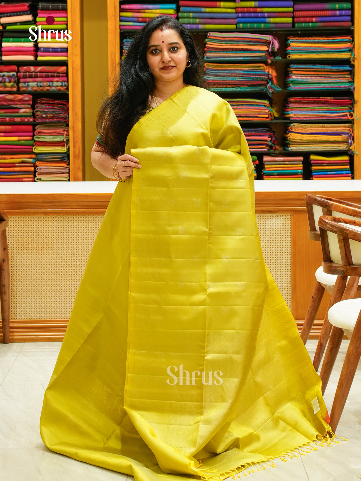 Green Soft Silk Saree with Kolam