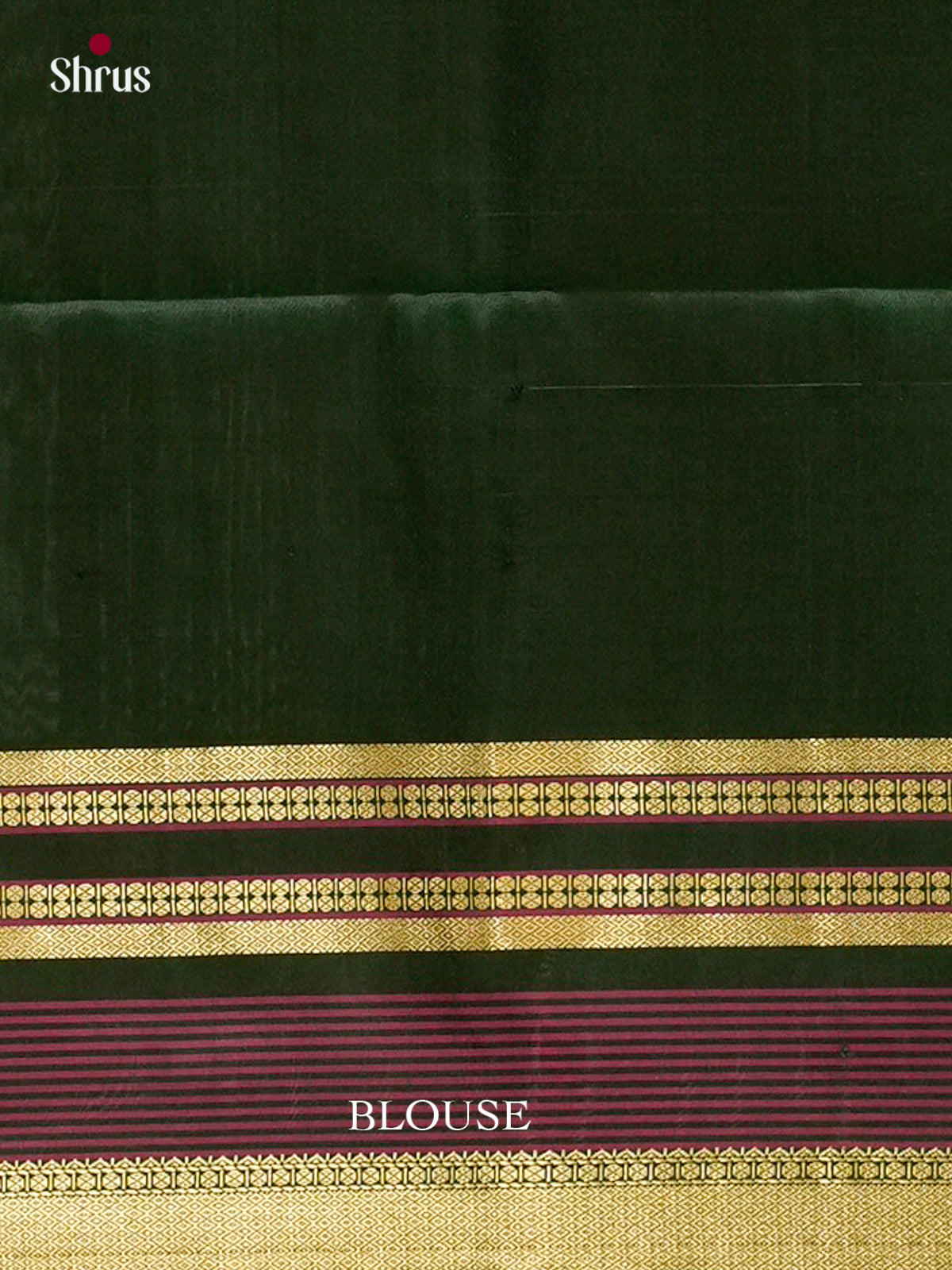 Olive Green Soft Silk Saree with Floral Buttas | Dark Green Self Border - Shop on Shrus.com