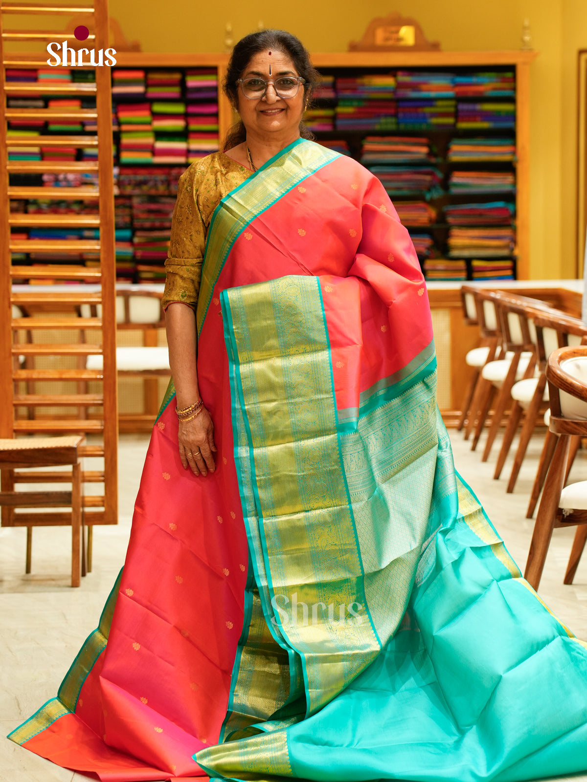 Kanchipuram silk Saree - EFS27192 - Shop on Shrus.com