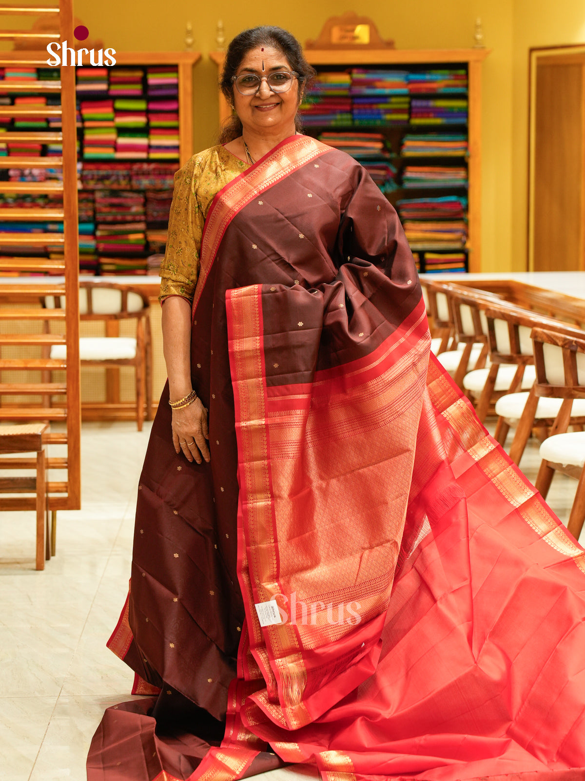 Kanchipuram silk Saree - EFS27200 - Shop on Shrus.com