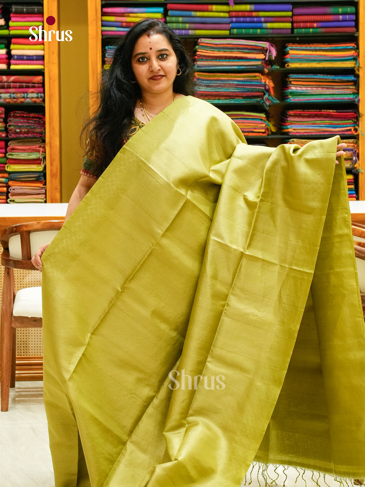 Light Green Soft Silk Saree with Brocade