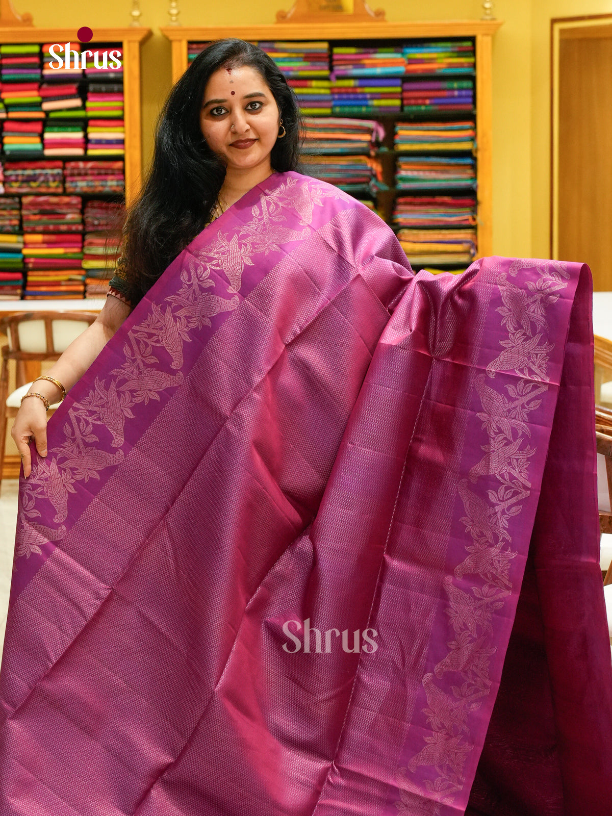 Magenta Soft Silk Saree with Brocade — EFS27229