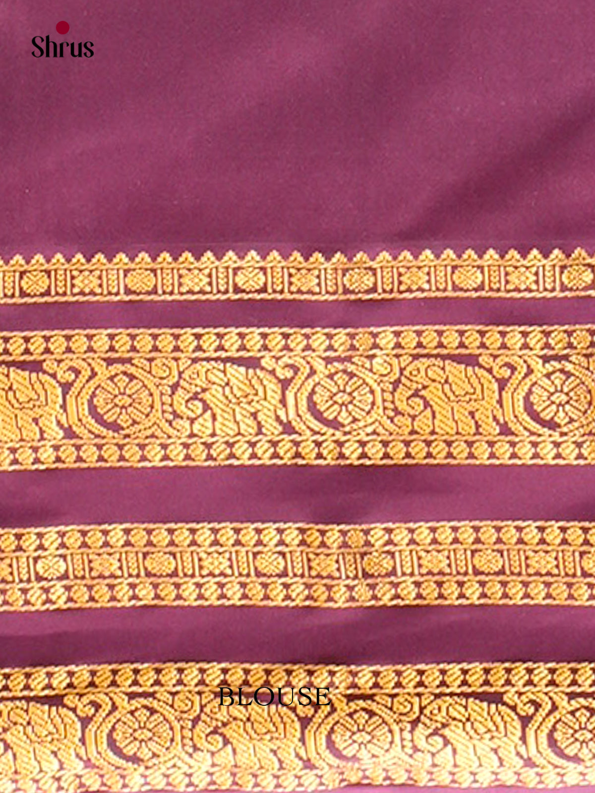 Blue Kanchipuram Silk Saree with Floral Buttas | Wine Contrast Border — EFS27291 - Shop on Shrus.com