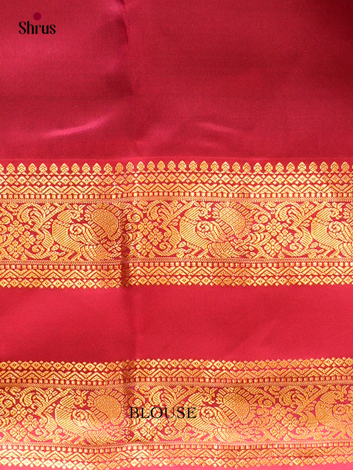 Green Kanchipuram Silk Saree with Floral Buttas | Pink Contrast Border — EFS27292