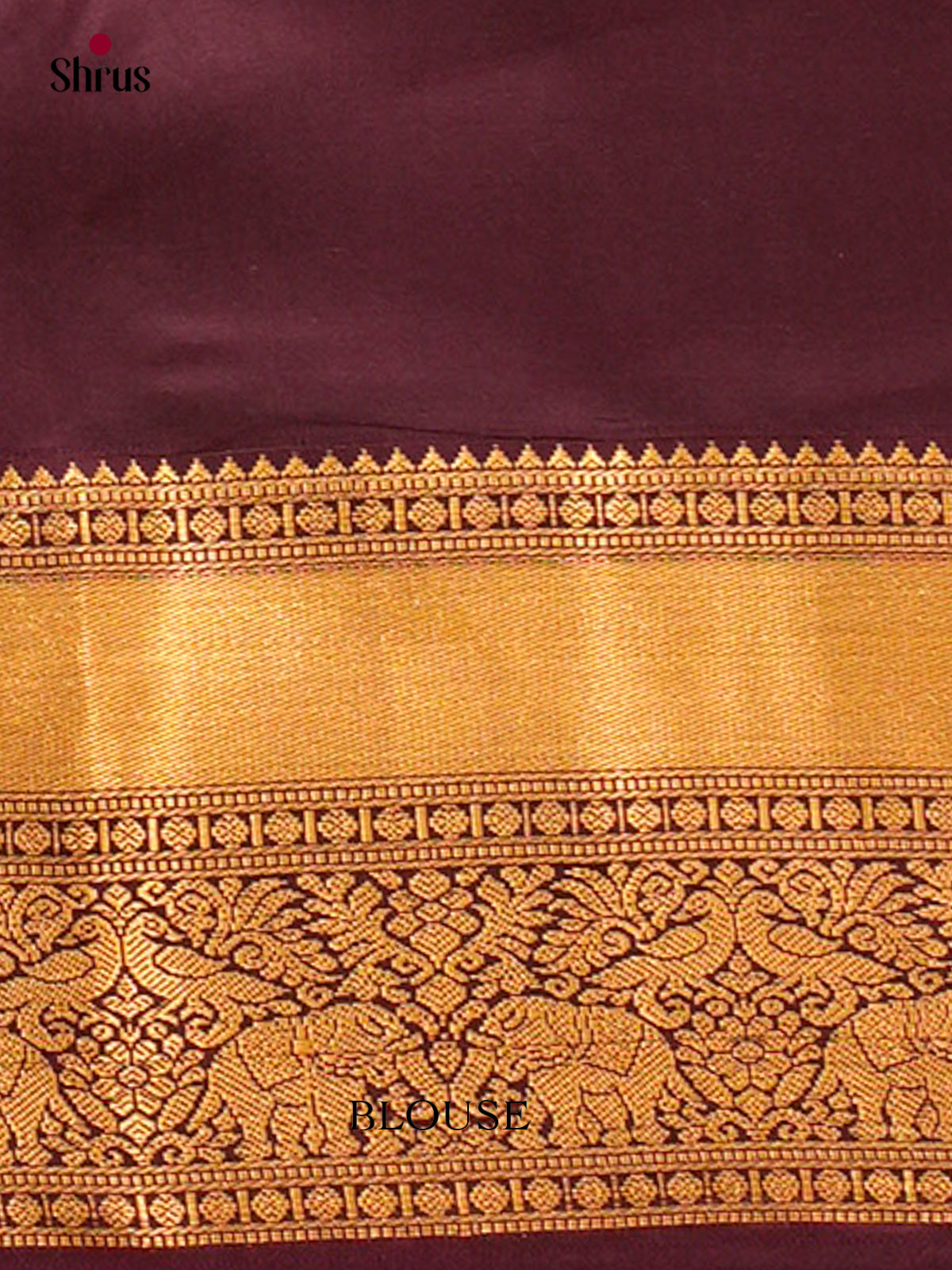 Blue Kanchipuram Silk Saree with Floral Buttas | Wine Contrast Border — EFS27294