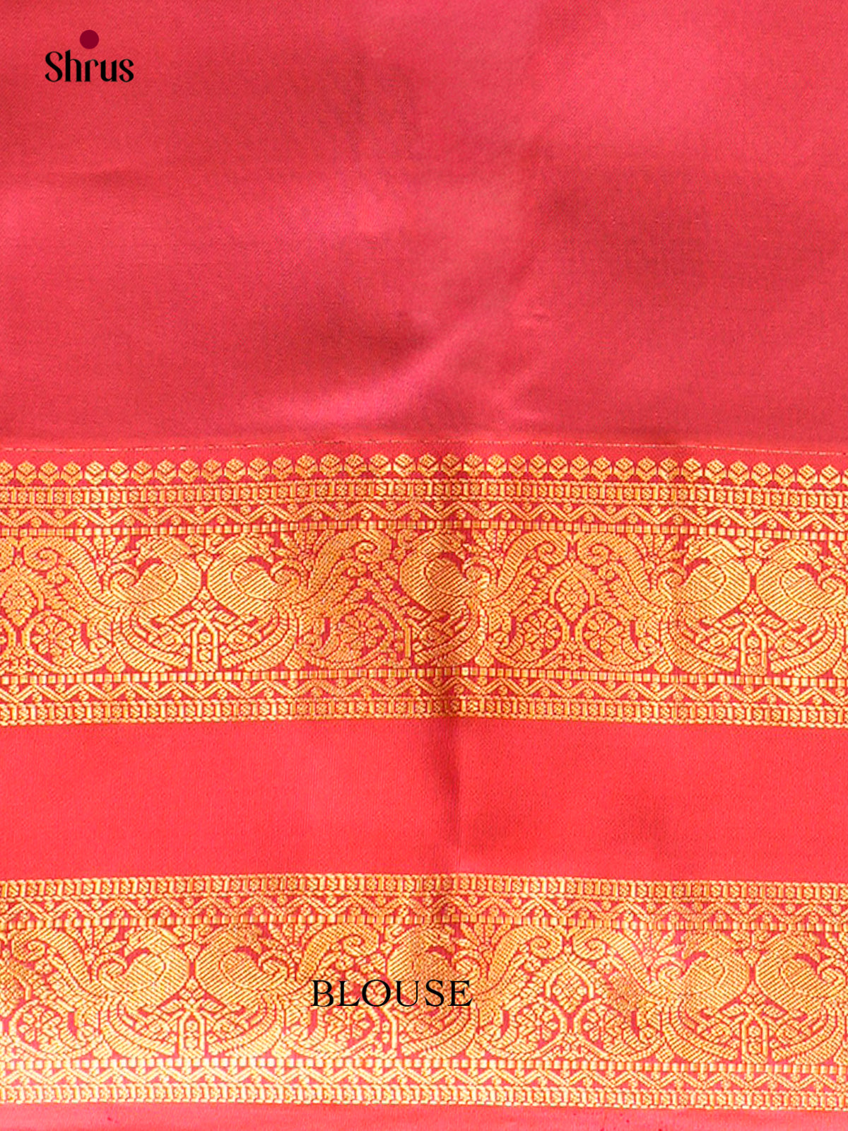 Peacock Green Kanchipuram Silk Saree with Floral Buttas | Pink Contrast Border - Shop on Shrus.com