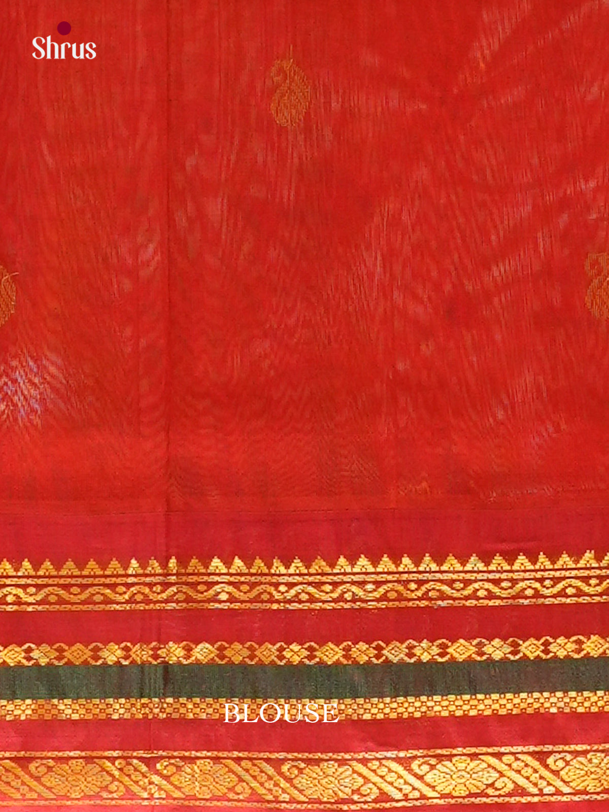 Dark Green Silk Cotton Saree with Mango / Paisley Buttas | Red Korvai Small Border