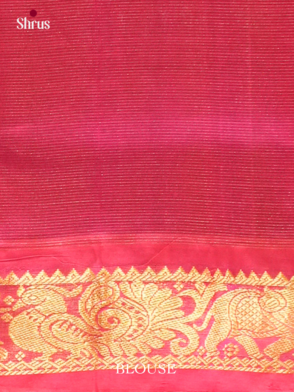 Royal Blue Silk Cotton Saree with Lines and Vaira Oosi | Pink Contrast Border