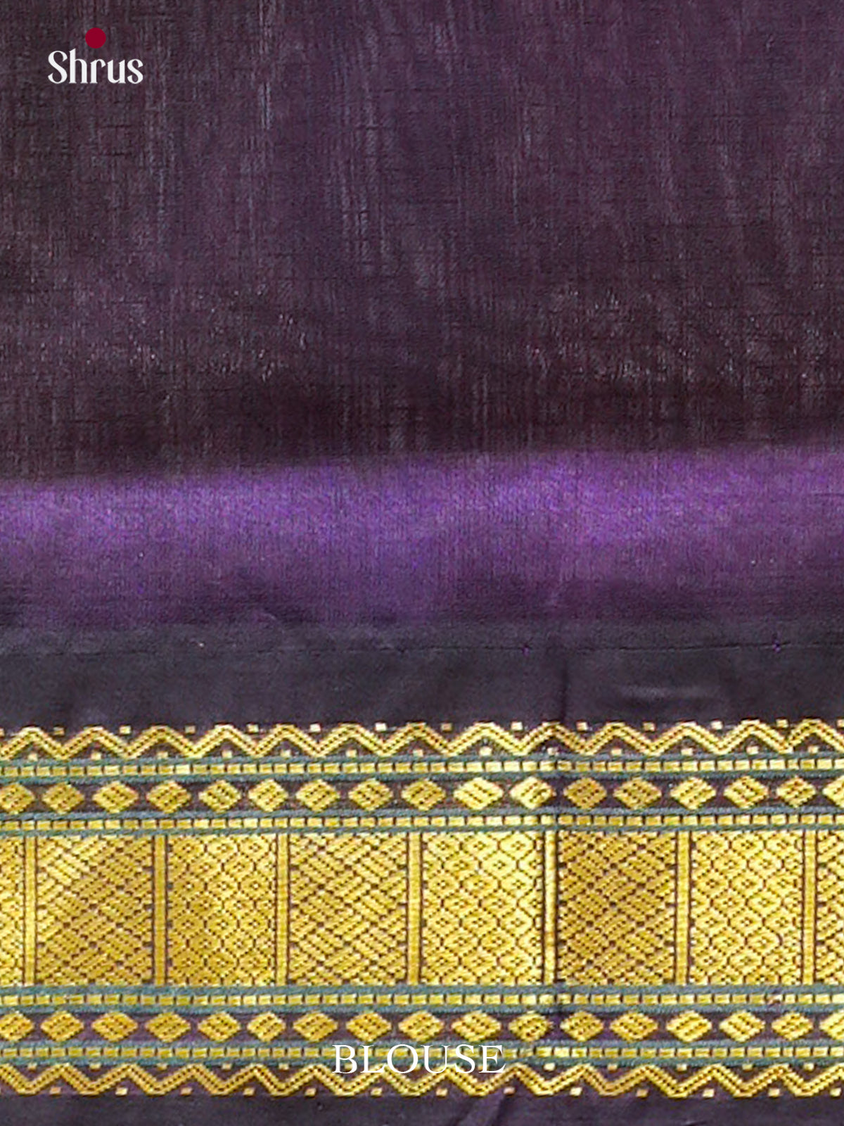 Sandal Silk Cotton Saree with Checks | Violet Contrast Border