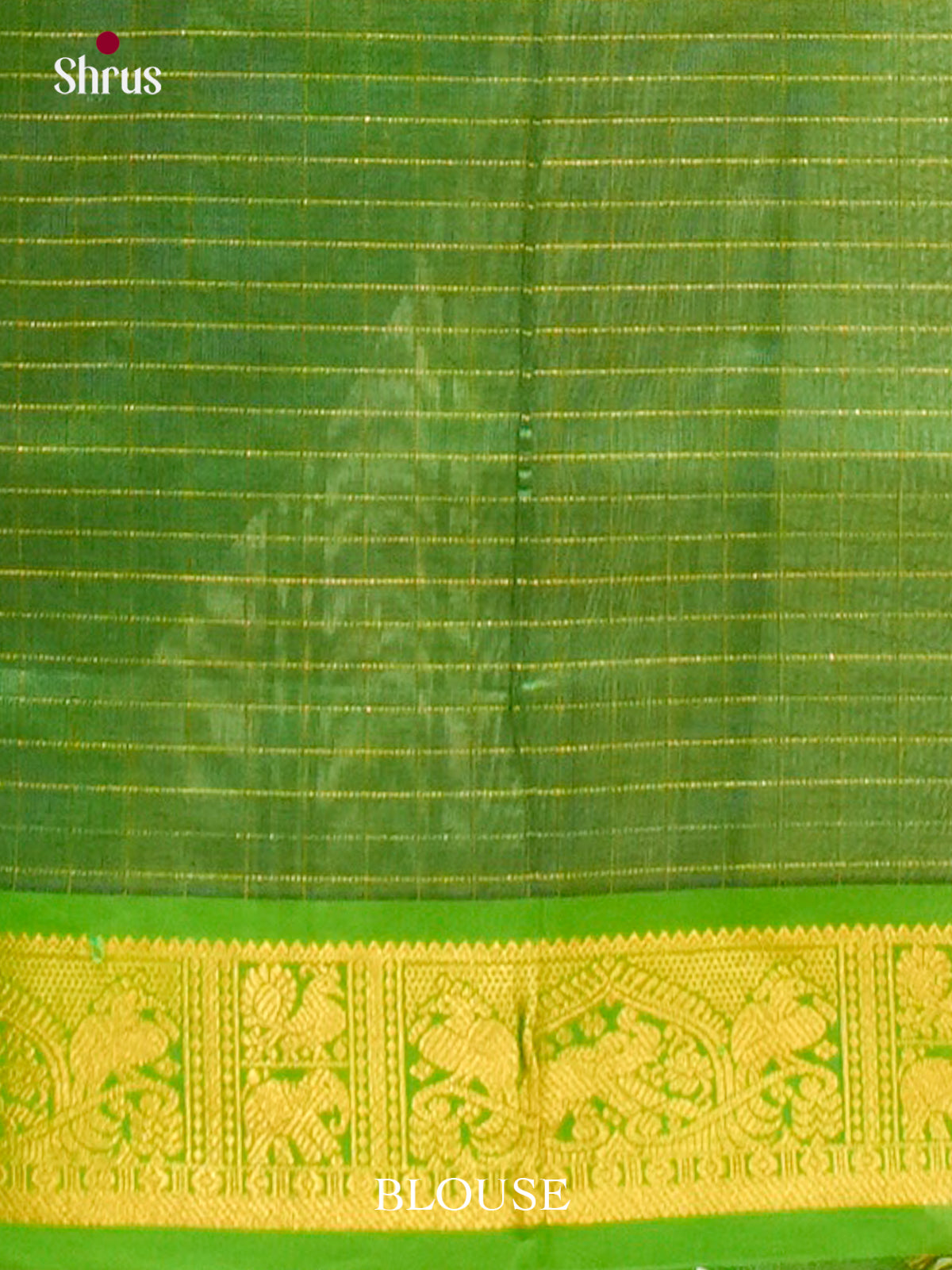 Peacock Blue Halfpure Silk Cotton Saree with Checks | Green Contrast Border