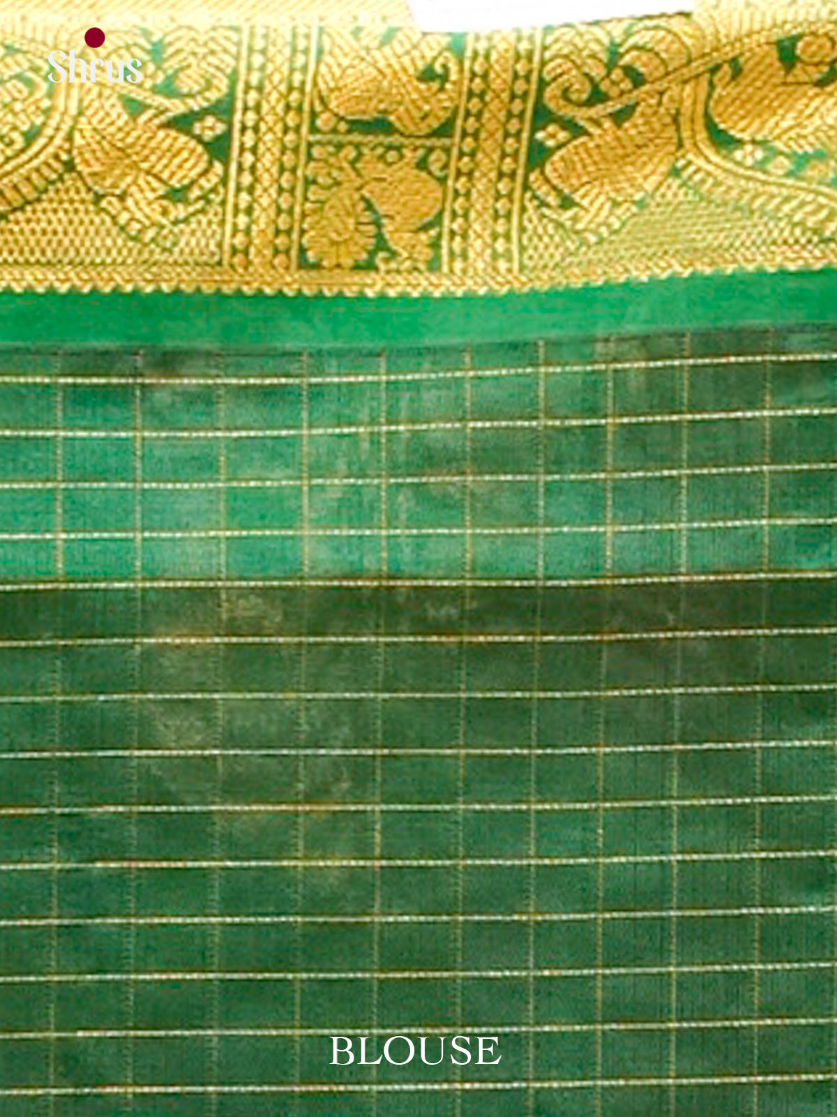 Purple Halfpure Silk Cotton Saree with Checks | Dark Green Contrast Border