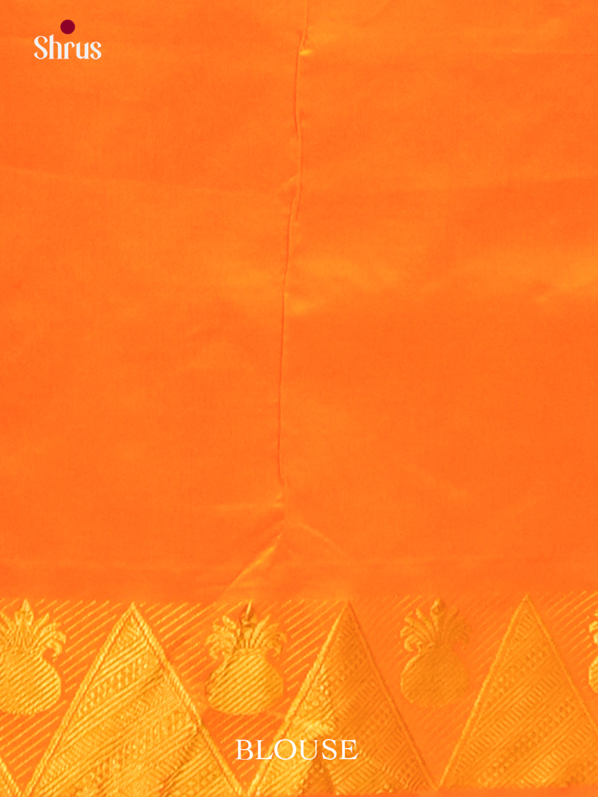 Dark Brown Halfpure Silk Cotton Saree with Brocade | Orange Contrast Border - Shop on Shrus.com