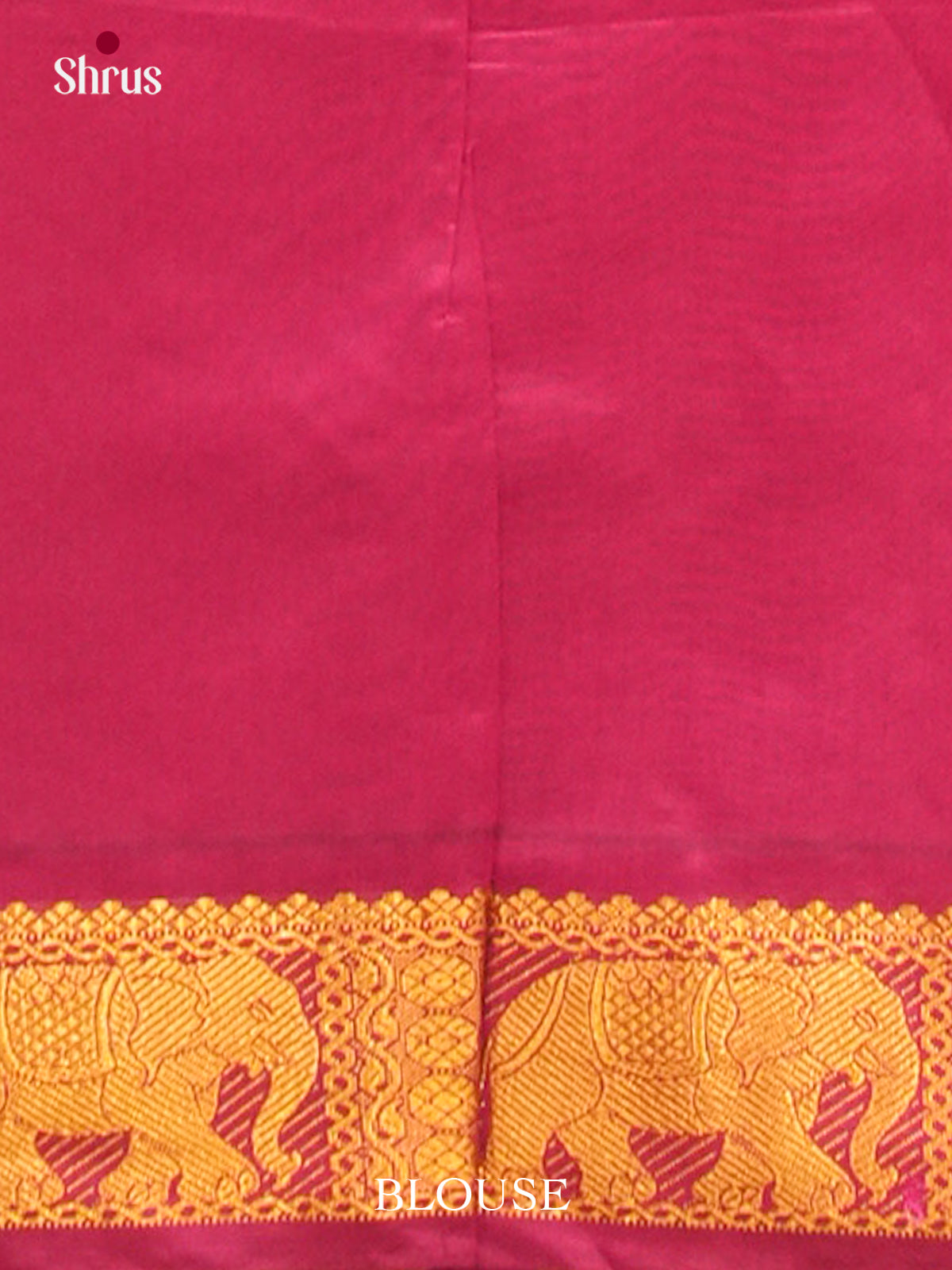 Pink Halfpure Silk Cotton Saree with Floral Buttas | Rani Pink Contrast Border - Shop on Shrus.com