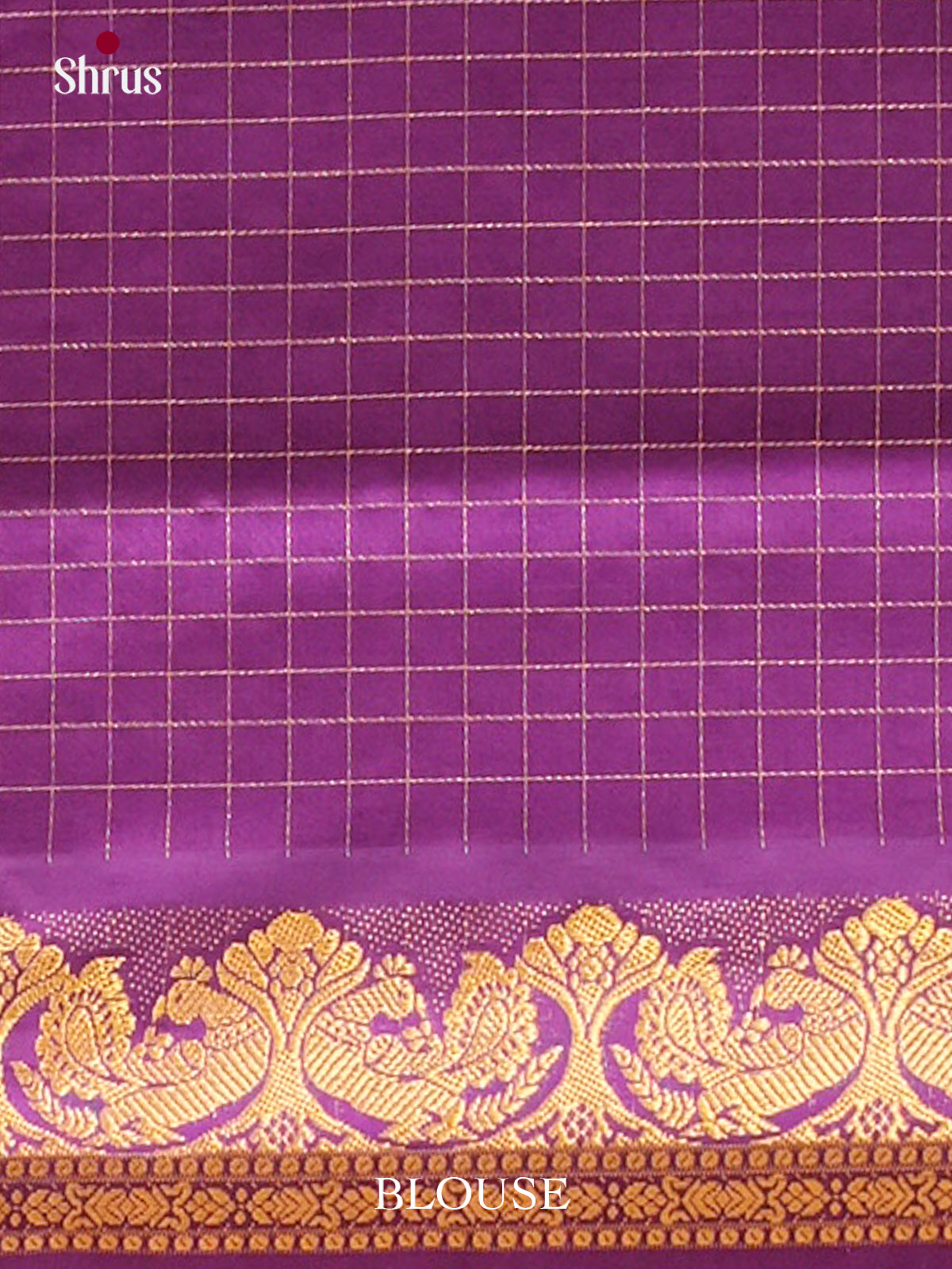 Lime Green Halfpure Silk Cotton Saree with Checks and Thousand Buttas | Violet Contrast Border