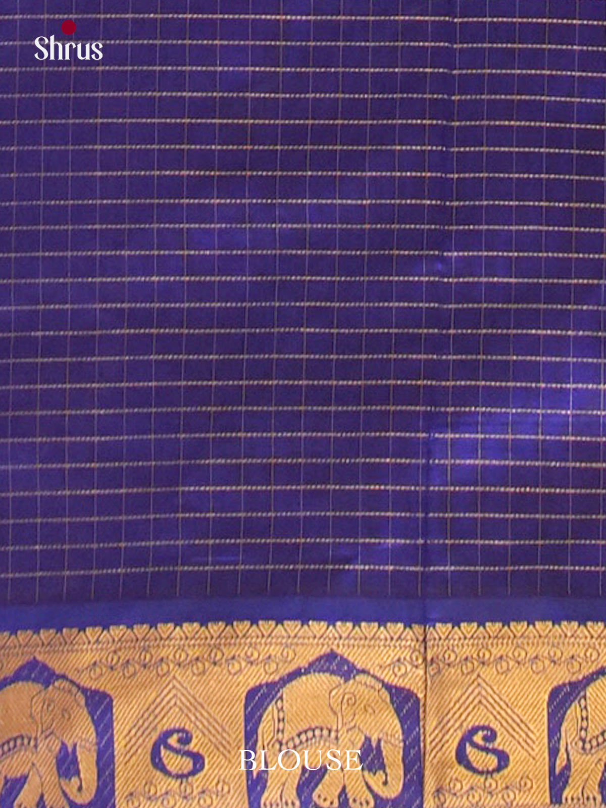 Magenta Halfpure Silk Cotton Saree with Round Zari Buttas | Blue Contrast Border
