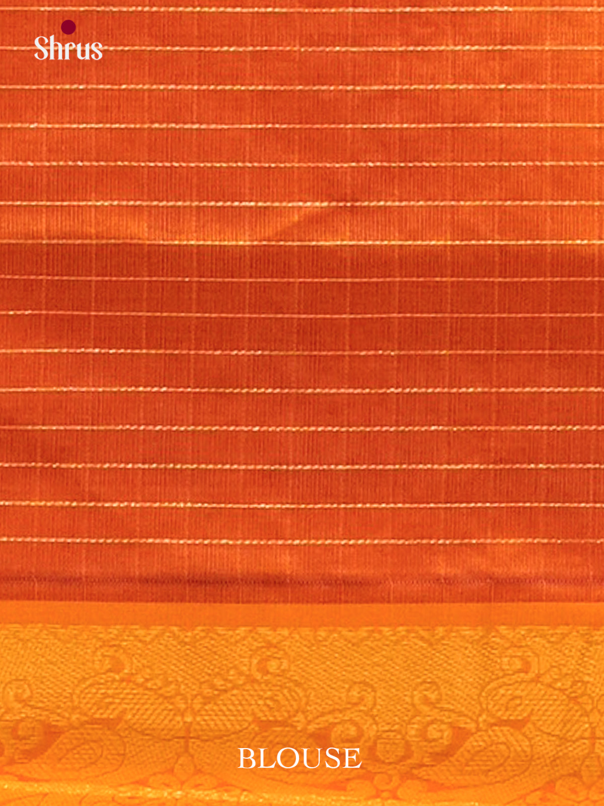 Dark Orange Halfpure Silk Cotton Saree with Checks and Thousand Buttas | Pink Contrast Border