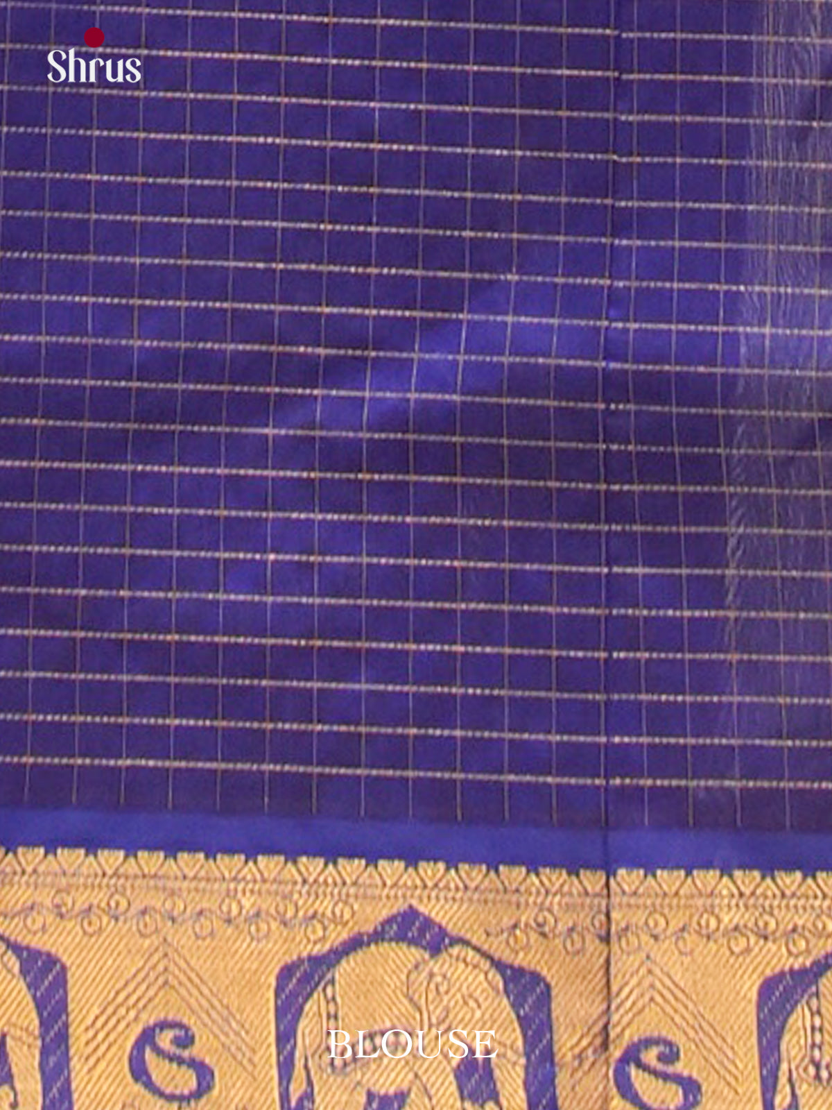 Maroon Halfpure Silk Cotton Saree with Round Zari Buttas | Blue Contrast Border