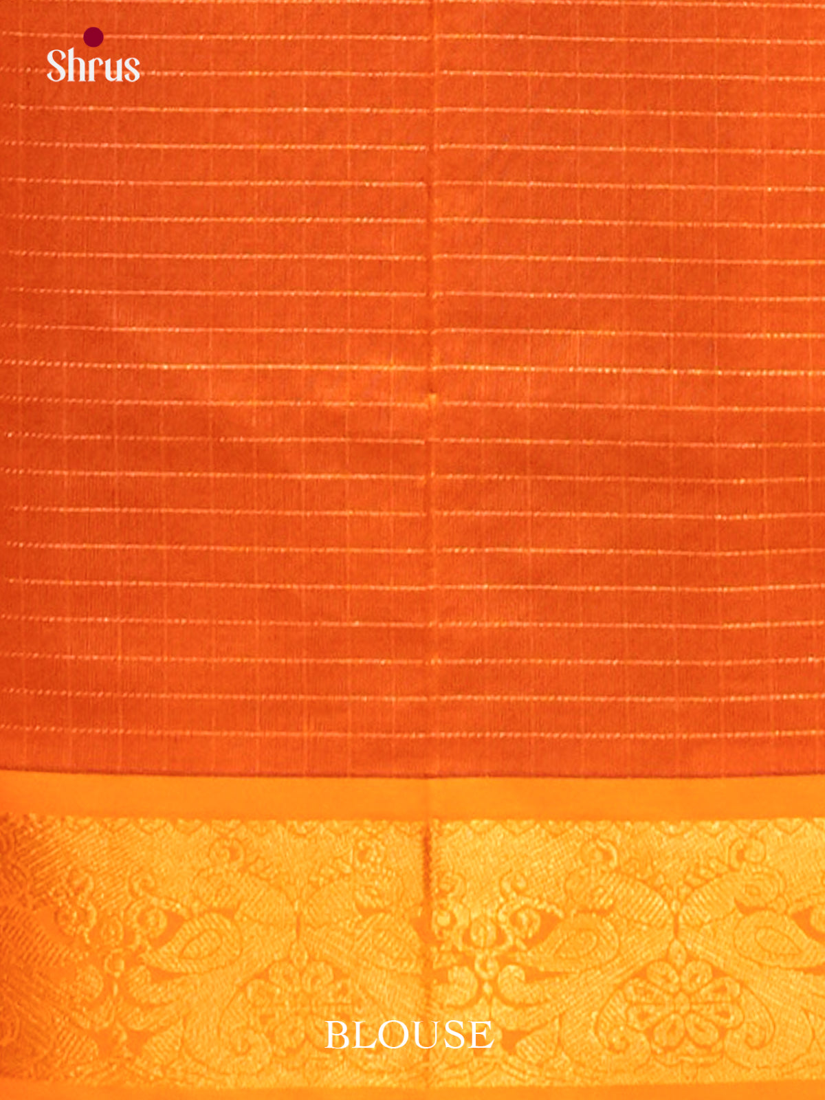 Maroon Silk Cotton Saree with Thousand Buttas | Rust Orange Contrast Border - Shop on Shrus.com