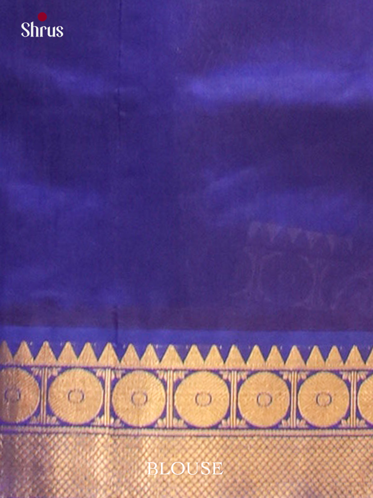 Maroon Halfpure Silk Cotton Saree with Geometric Buttas | Blue Contrast Border - Shop on Shrus.com