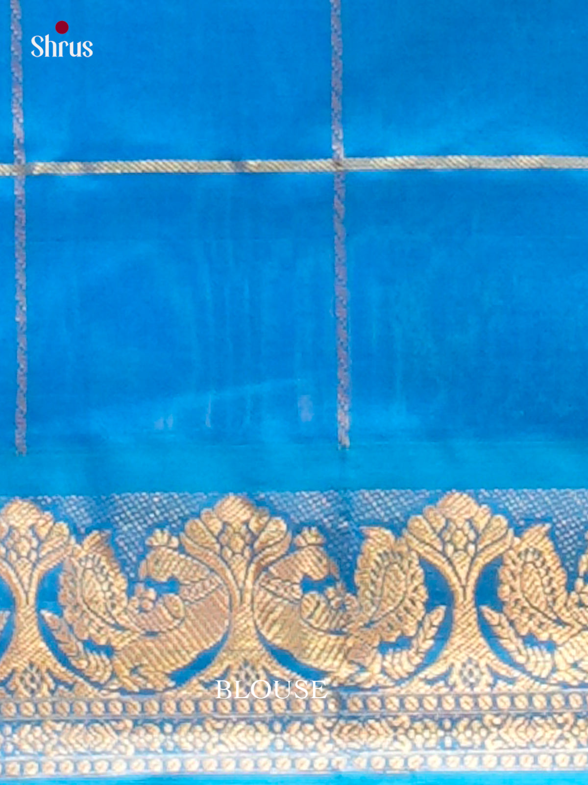 Maroon Halfpure Silk Cotton Saree with Checks with Buttas and Peacock Buttas | Sky Blue Contrast Border