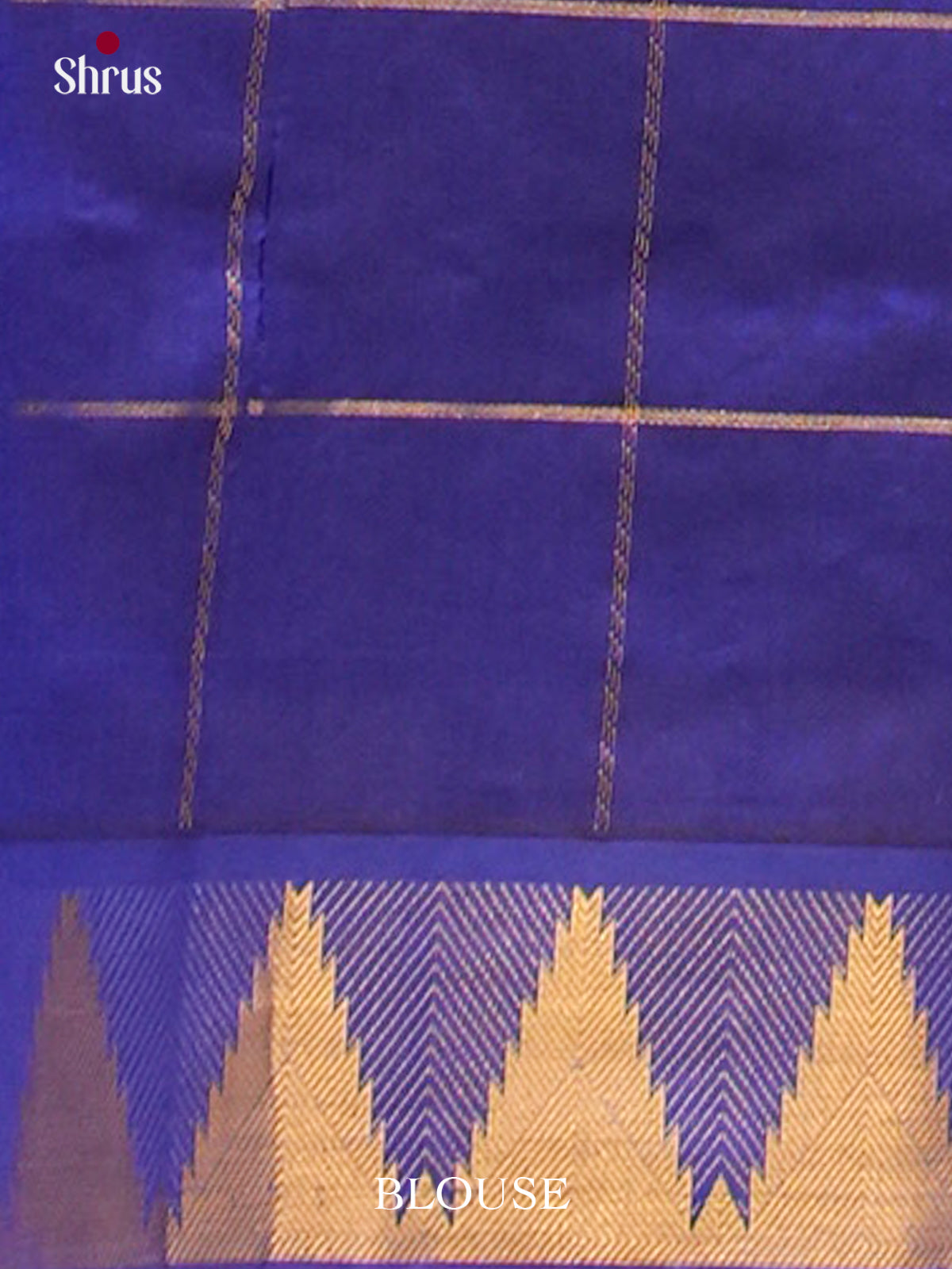 Peacock Green Halfpure Silk Cotton Saree with Checks with Buttas and Peacock Buttas | Blue Contrast Border - Shop on Shrus.com